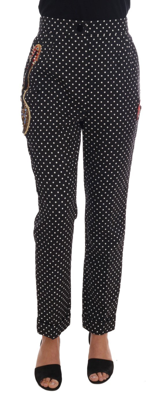 Dolce & Gabbana Women's Polka Dot Sicily Crystal Trouser Multicolor BYX1127 - IT42|M
