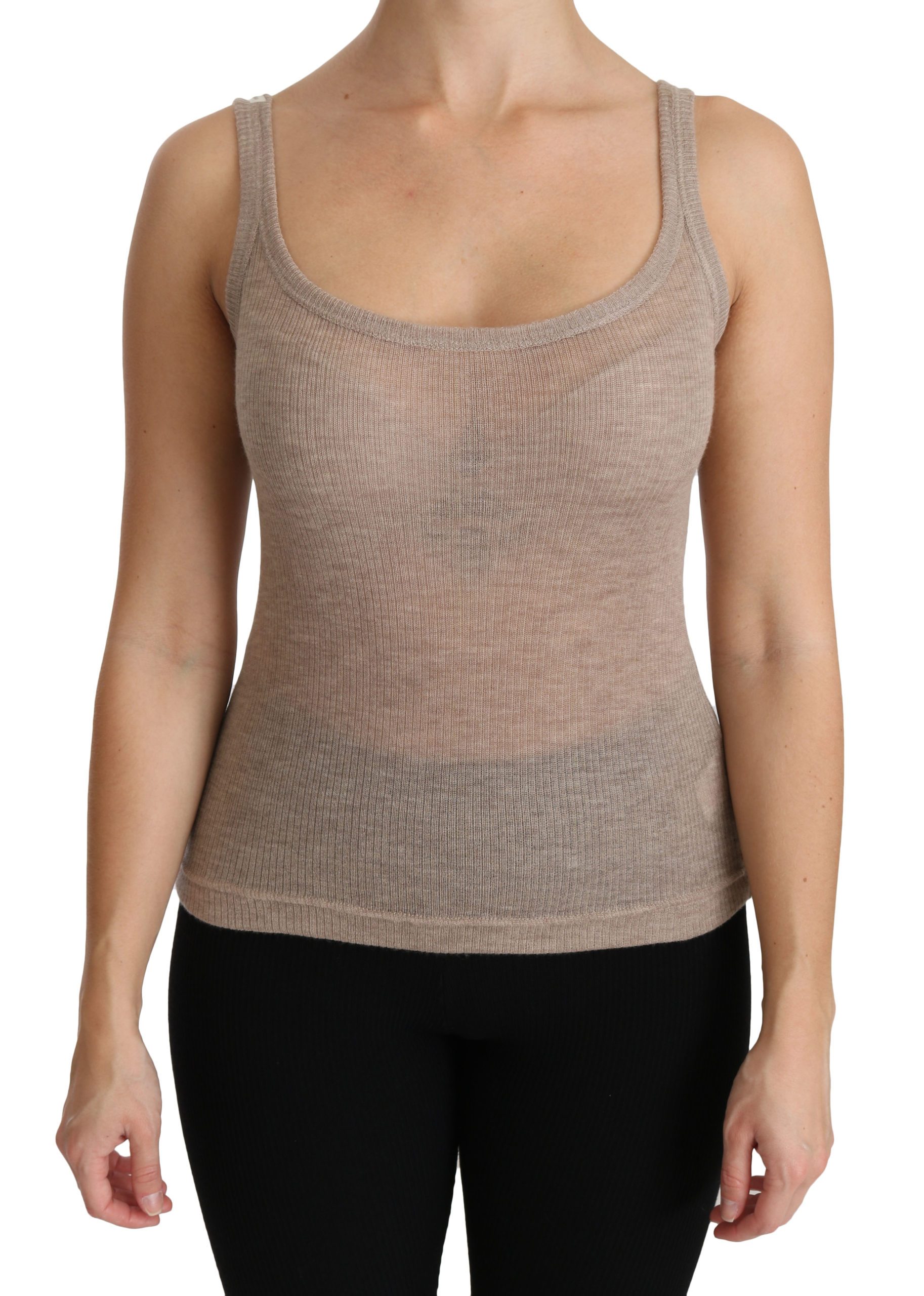 Dolce & Gabbana Women's U-neck Cashmere Top's Brown TSH4285 - IT42|M