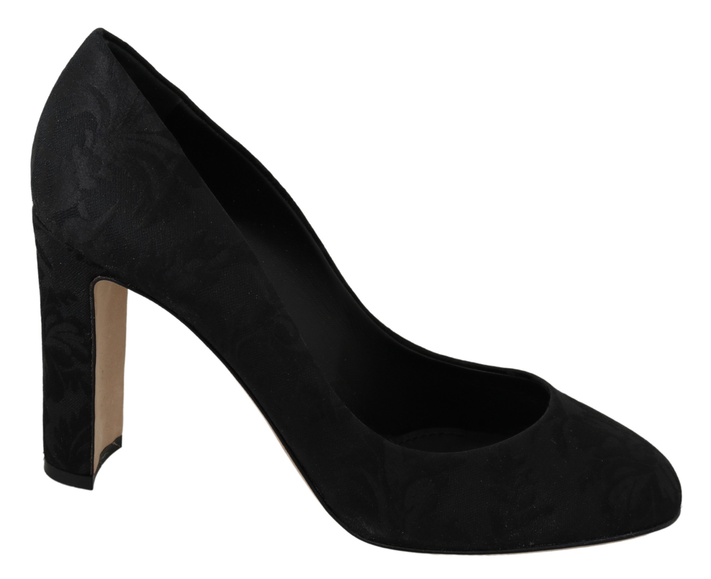 Dolce & Gabbana Women's Jacquard Block Pumps Black LA6930 - EU41/US10.5