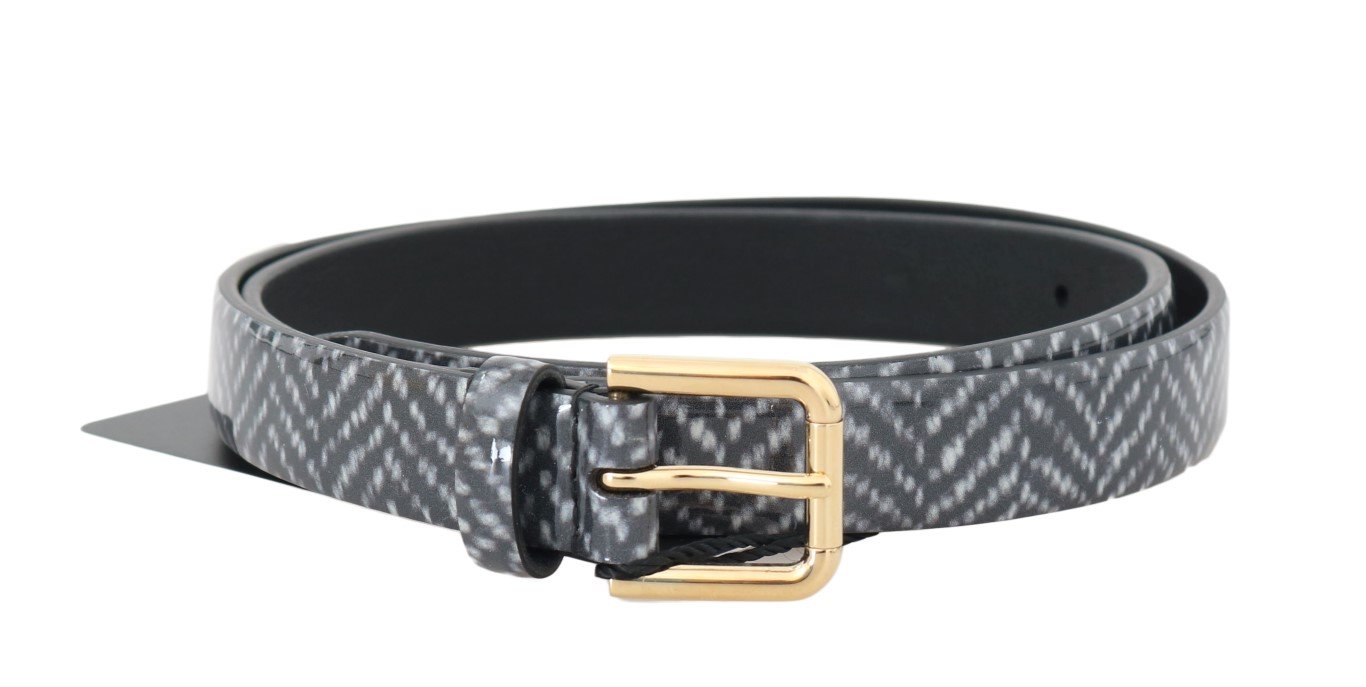 Dolce & Gabbana Women's Chevron Pattern Leather Belt Multicolor BEL50031 - 70 cm / 28 Inches