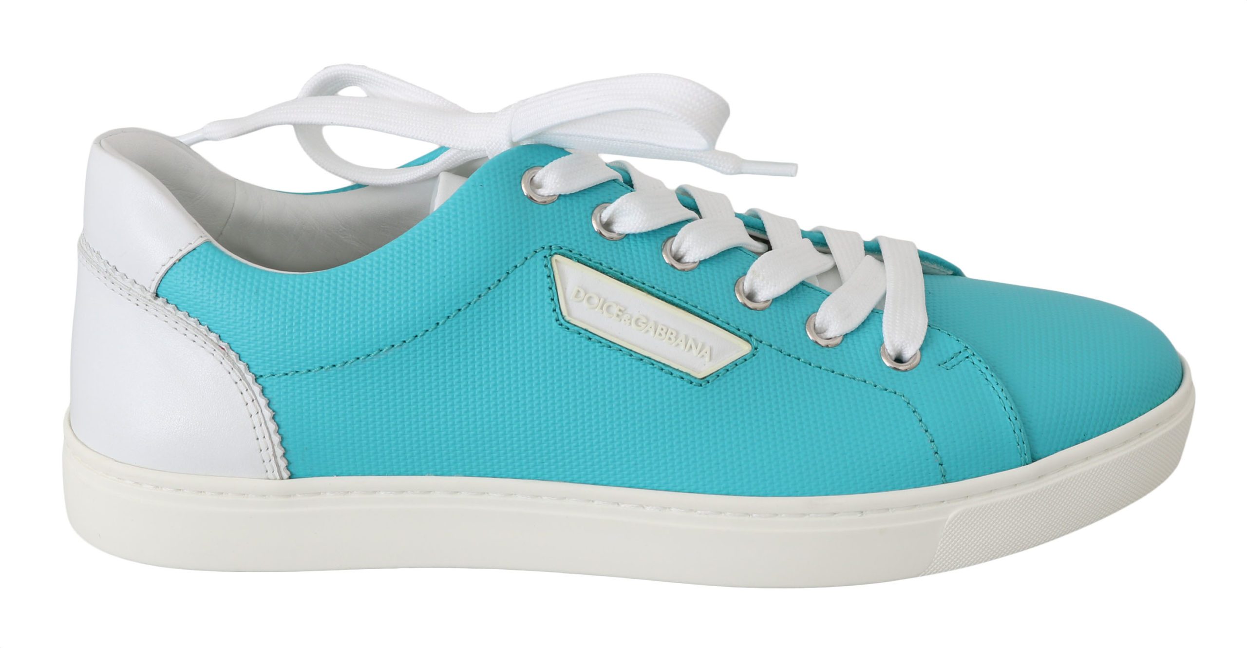 Dolce & Gabbana Men's Logo Leather Casual Sneakers Blue MV2379 - EU39.5/US6.5
