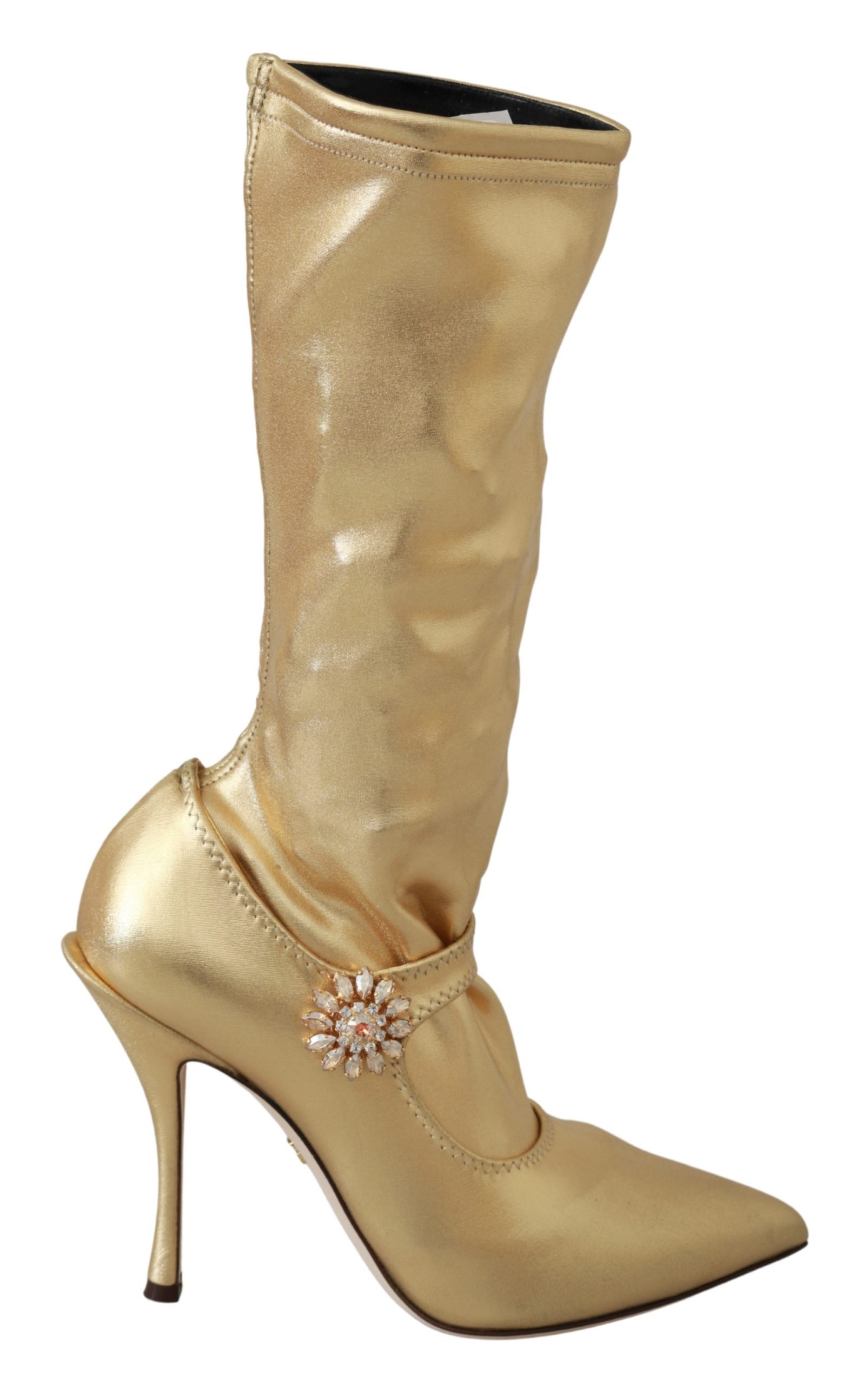 Dolce & Gabbana Women's Stretch Pumps Heels Gold LA6482 - EU37/US6.5