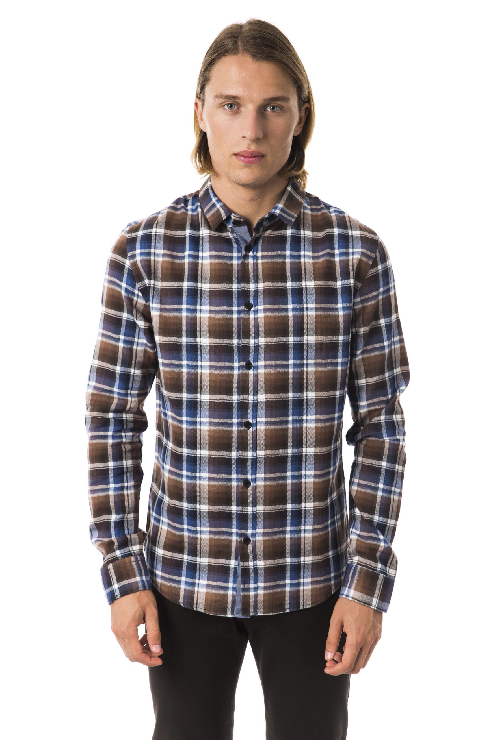 BYBLOS Men's Blu Shirt Brown BY1394843 - M