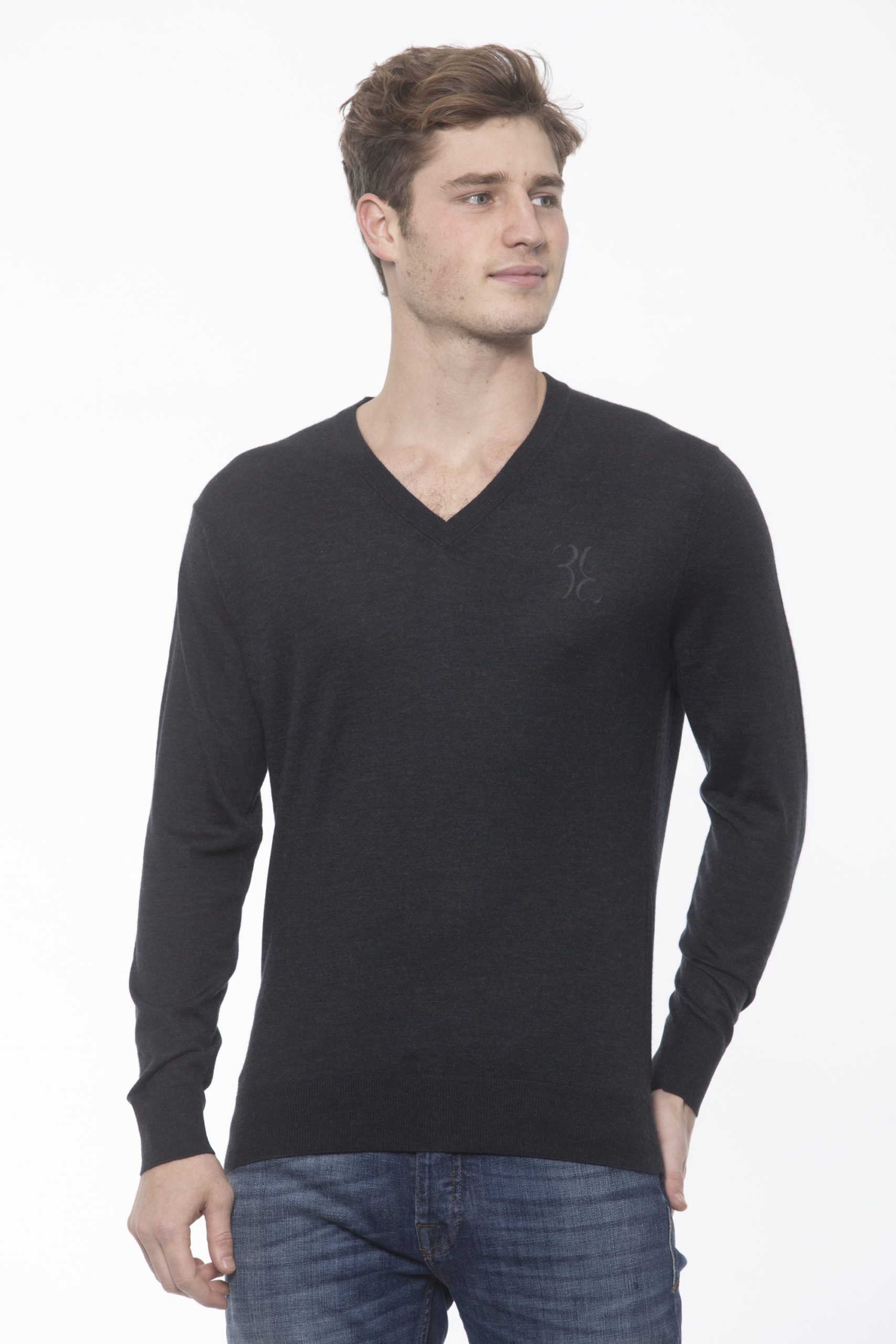 Billionaire Italian Couture Men's Anthracite Sweater White BI1313516 - S
