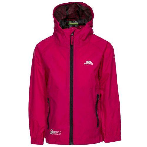 Trespass Kid's Waterproof Jacket Various Colours Qikpac - Sasparilla 2-3 Years