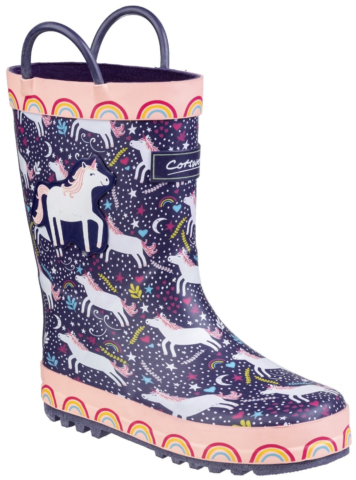 Cotswold Kids Sprinkle Junior Wellington Boot 27178 - Purple/Pink & White 6