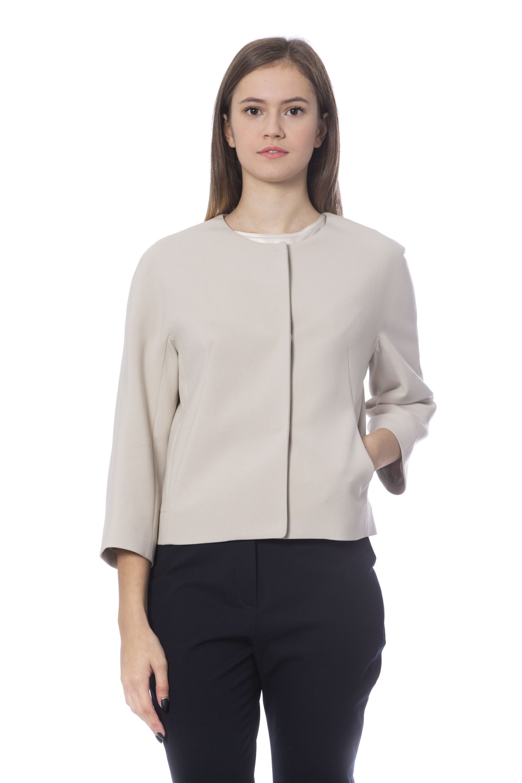 Peserico Women's Jacket Beige PE1272400 - IT42 | S