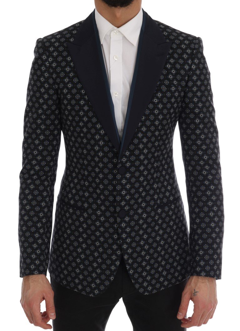 Dolce & Gabbana Men's Baroque Silk Wool Blazer Blue KOS1171 - IT46 | S