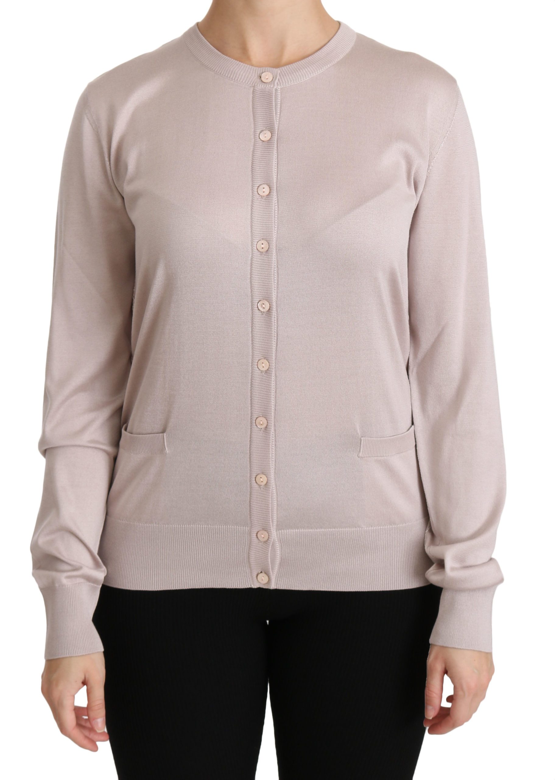 Dolce & Gabbana Women's LS Lace Top Sweater Pink TSH4251 - IT44|L