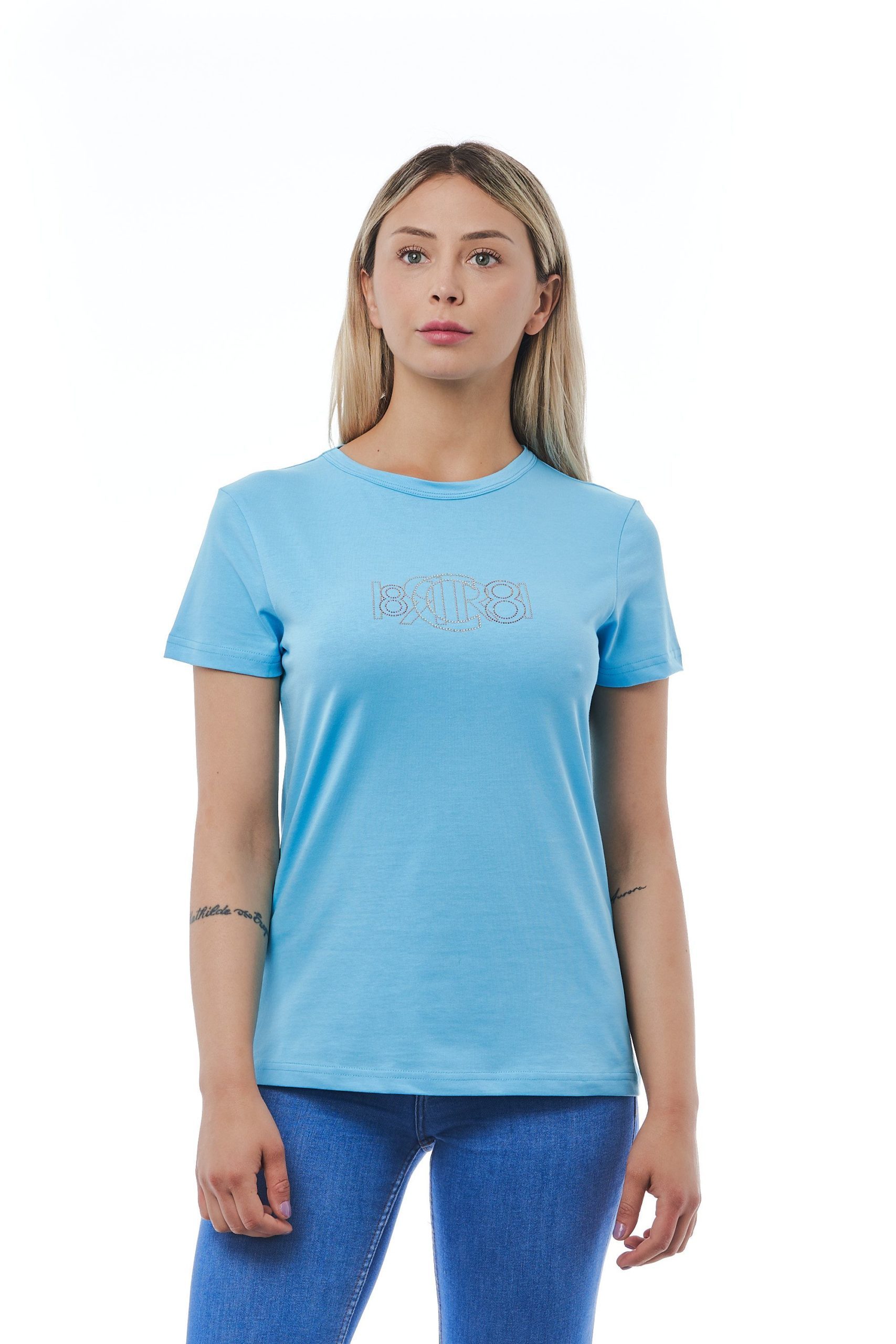 Cerruti 1881 Women's Azzurro T-Shirt Light Blue CE1410171 - L