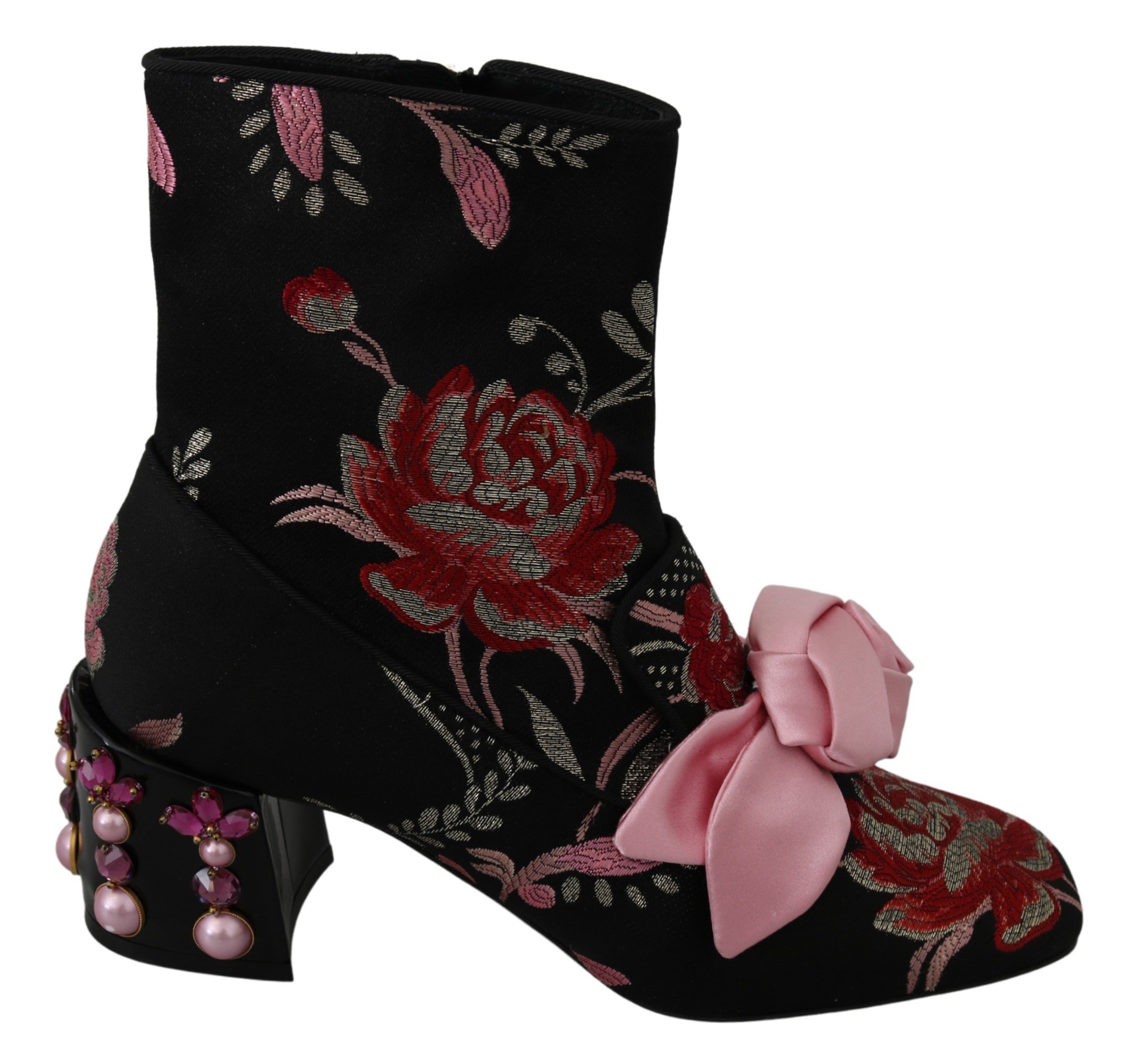 Multicolor Floral Jacquard Boots Shoes - EU39/US8.5
