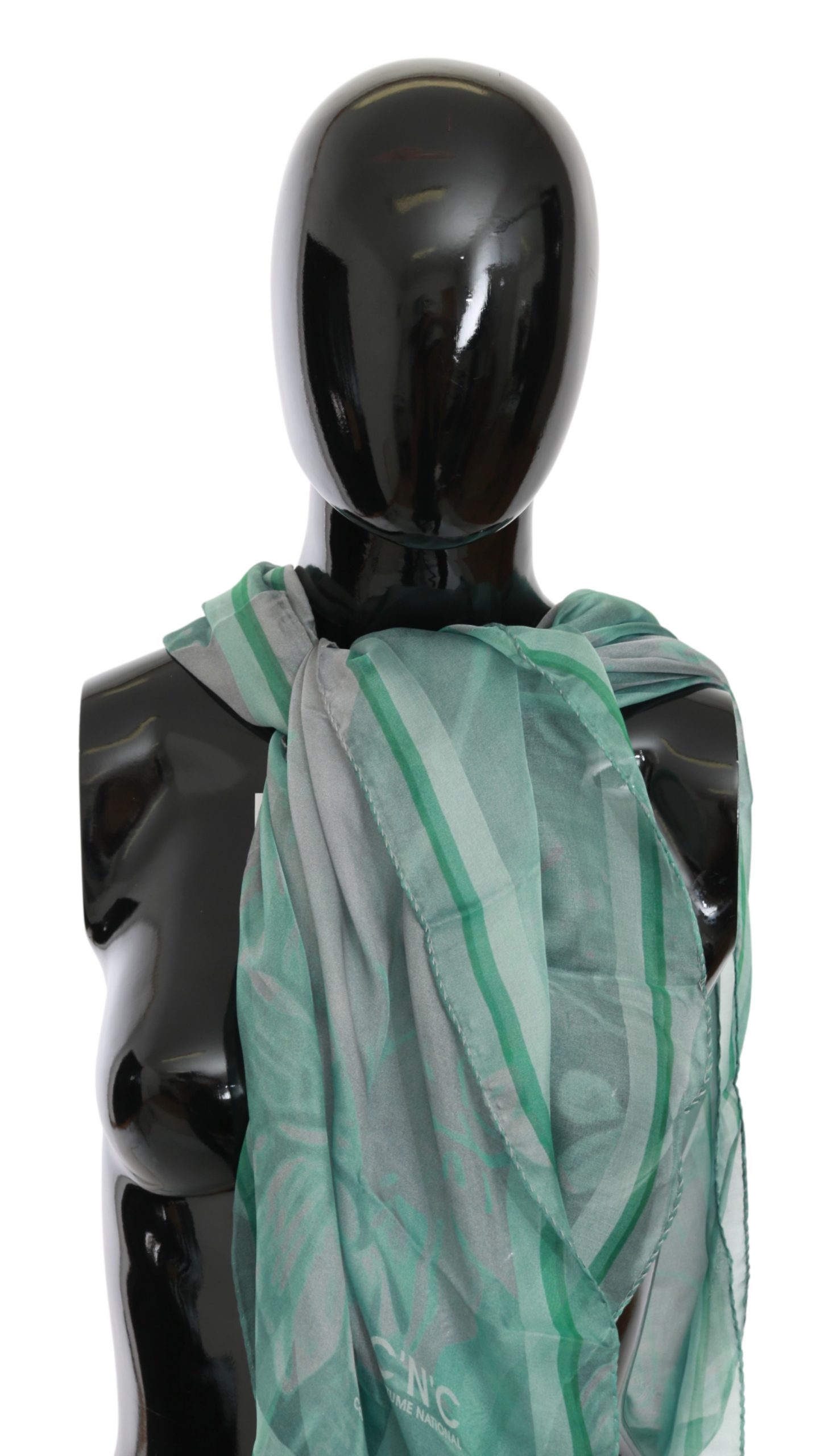 Costume National Women's Silk Foulard Wrap Scarf Green MS1649