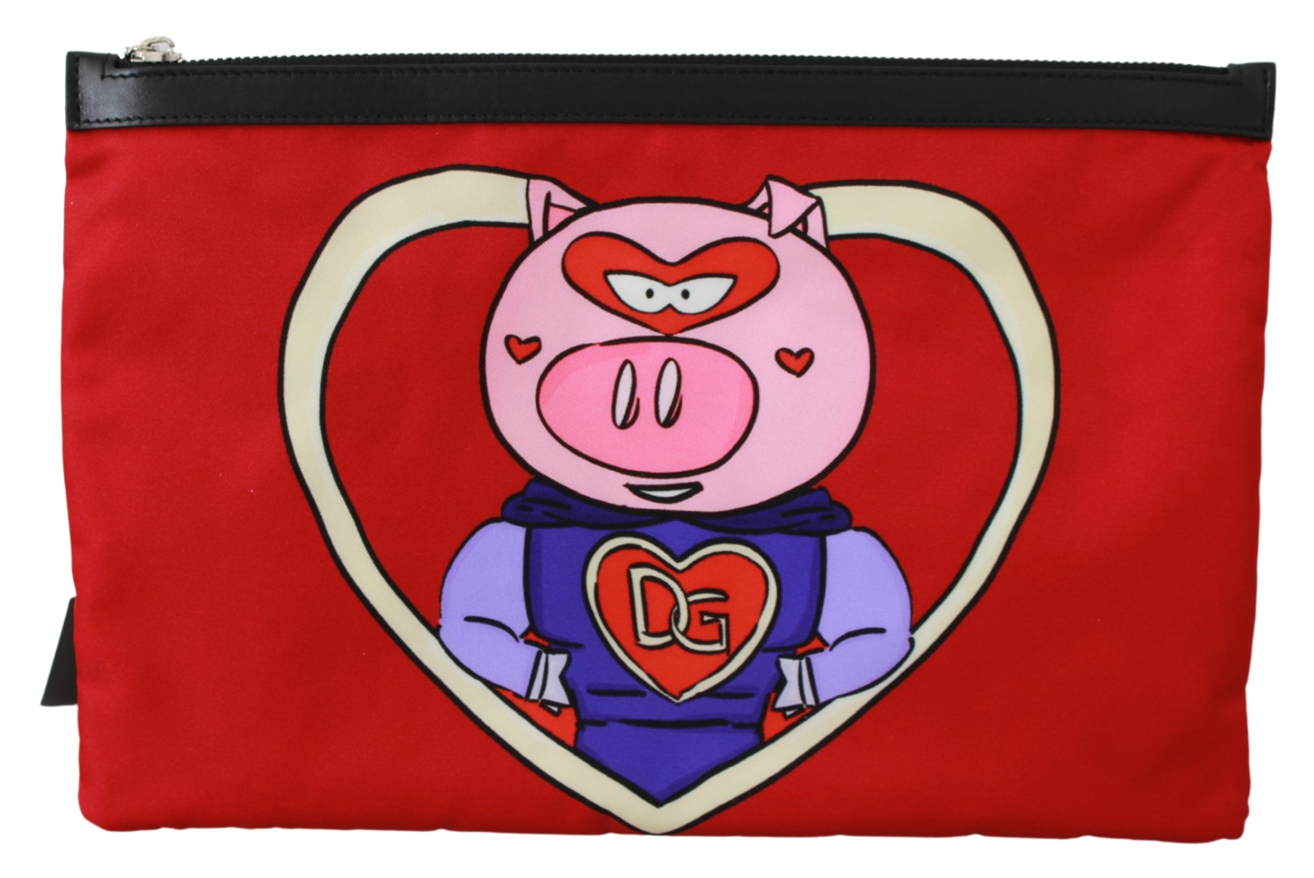 Dolce & Gabbana Men's Super Pig DG Love Print Hand Messenger Bag Red VAS9495