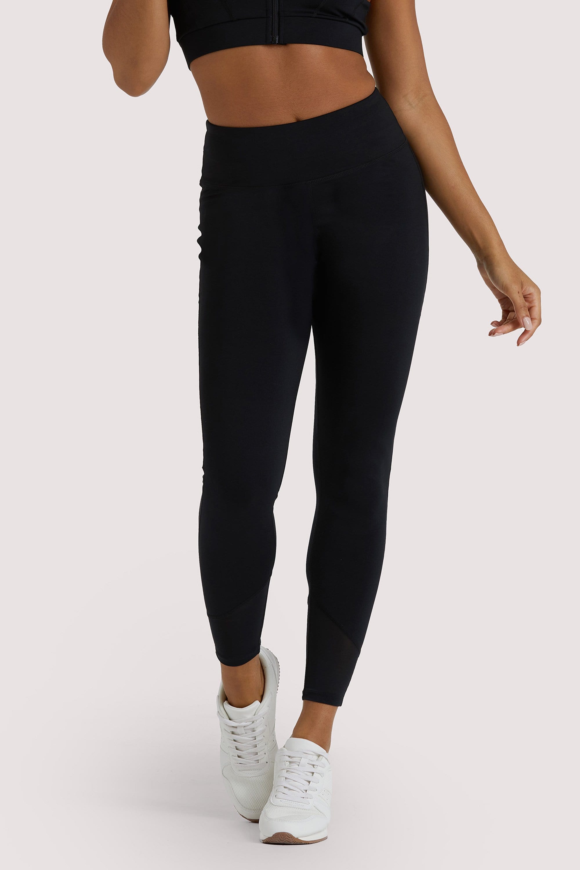 Wolf & Whistle Eco Black Mesh Panel Leggings UK 10 / US 6