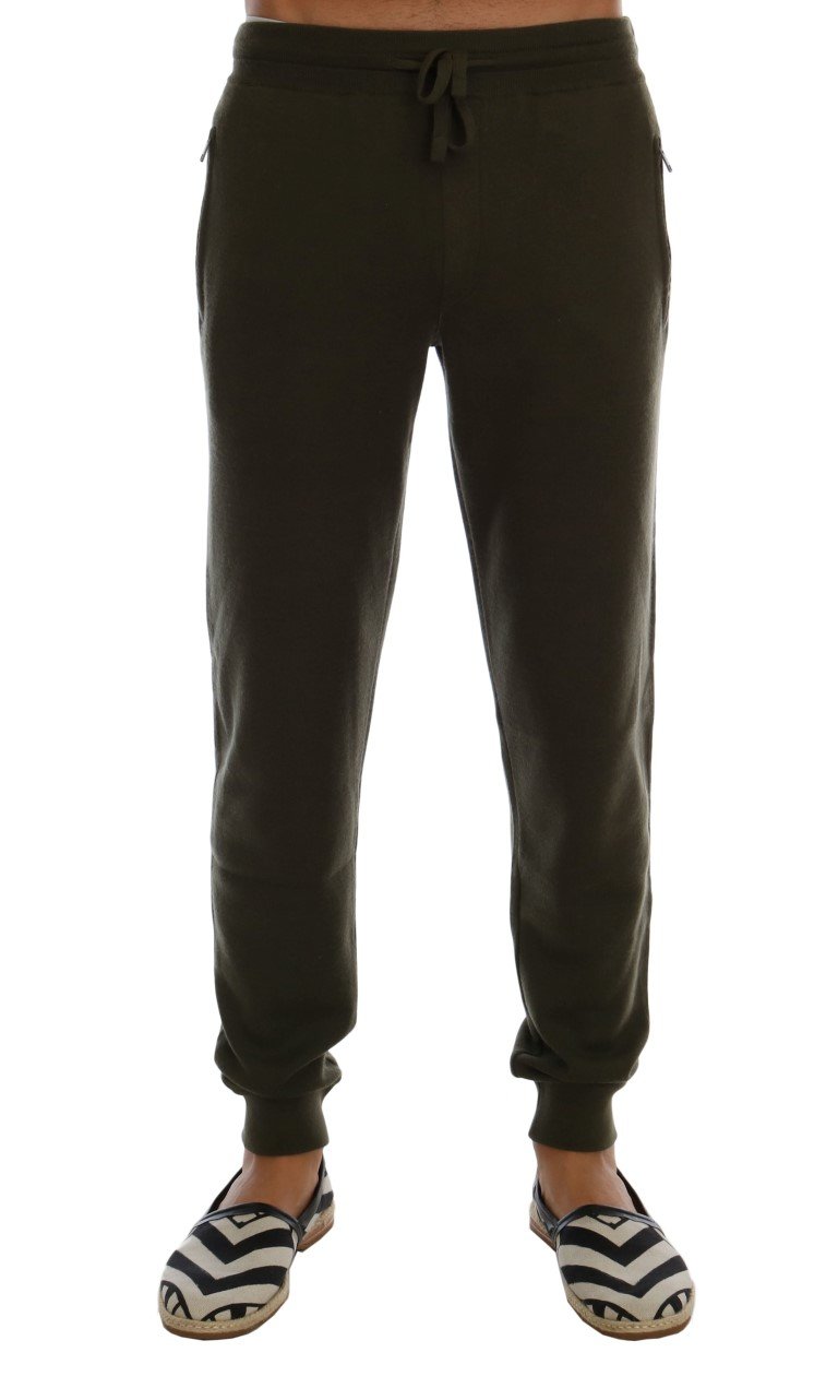 Dolce & Gabbana Men's Cashmere Gym Training Sport Trouser Green PAN60744 - L