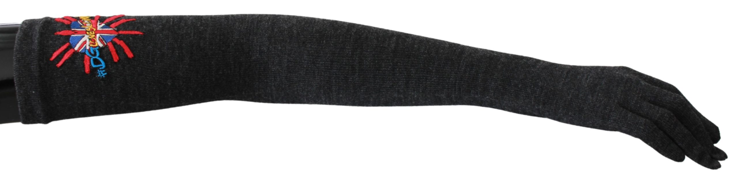 Dolce & Gabbana Women's #DGLovesLondon Embroidered Virgin Wool Gloves Gray