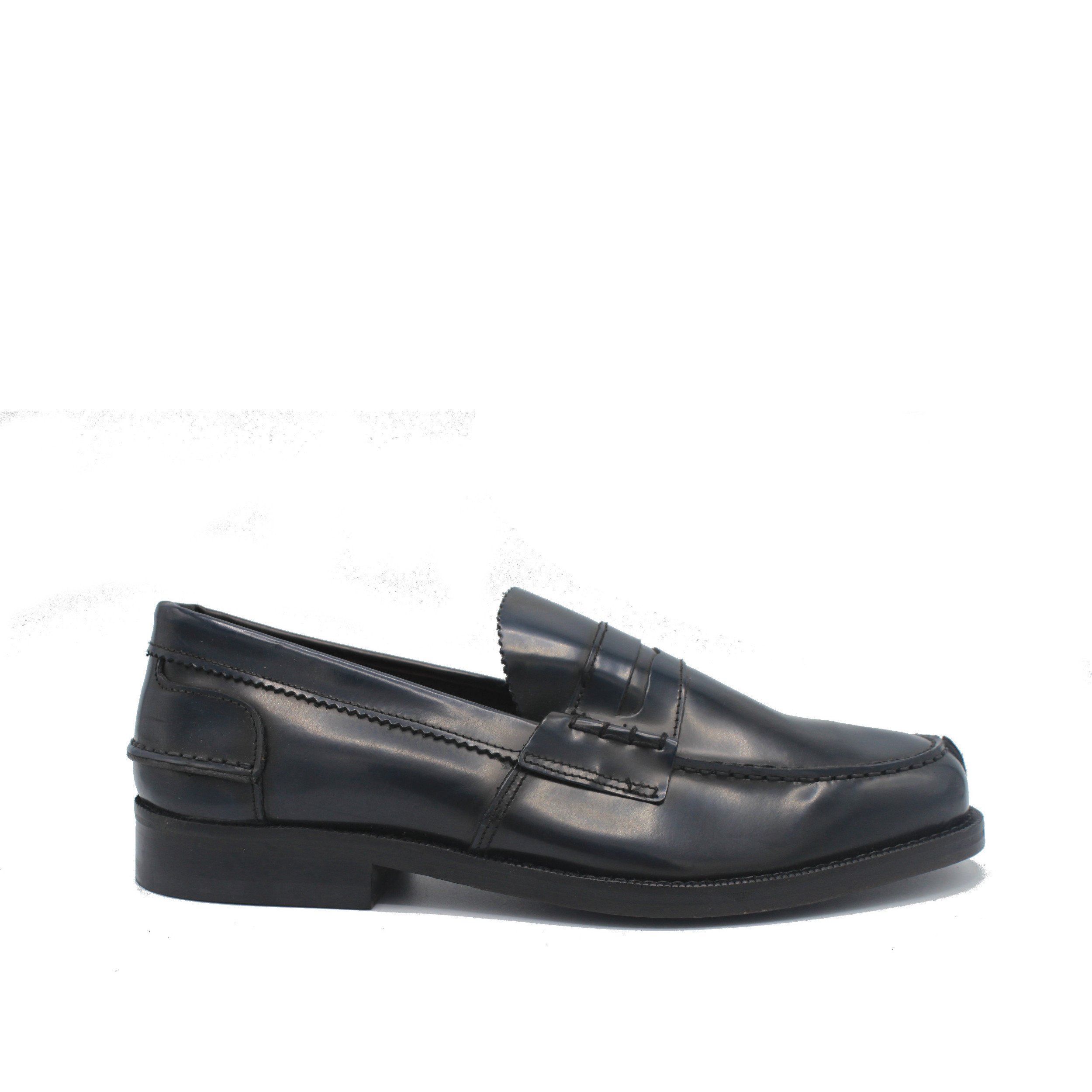 Saxone of Scotland Men's Spazzolato Leather Loafer Blue 1000_Blue - EU40.5/US7.5