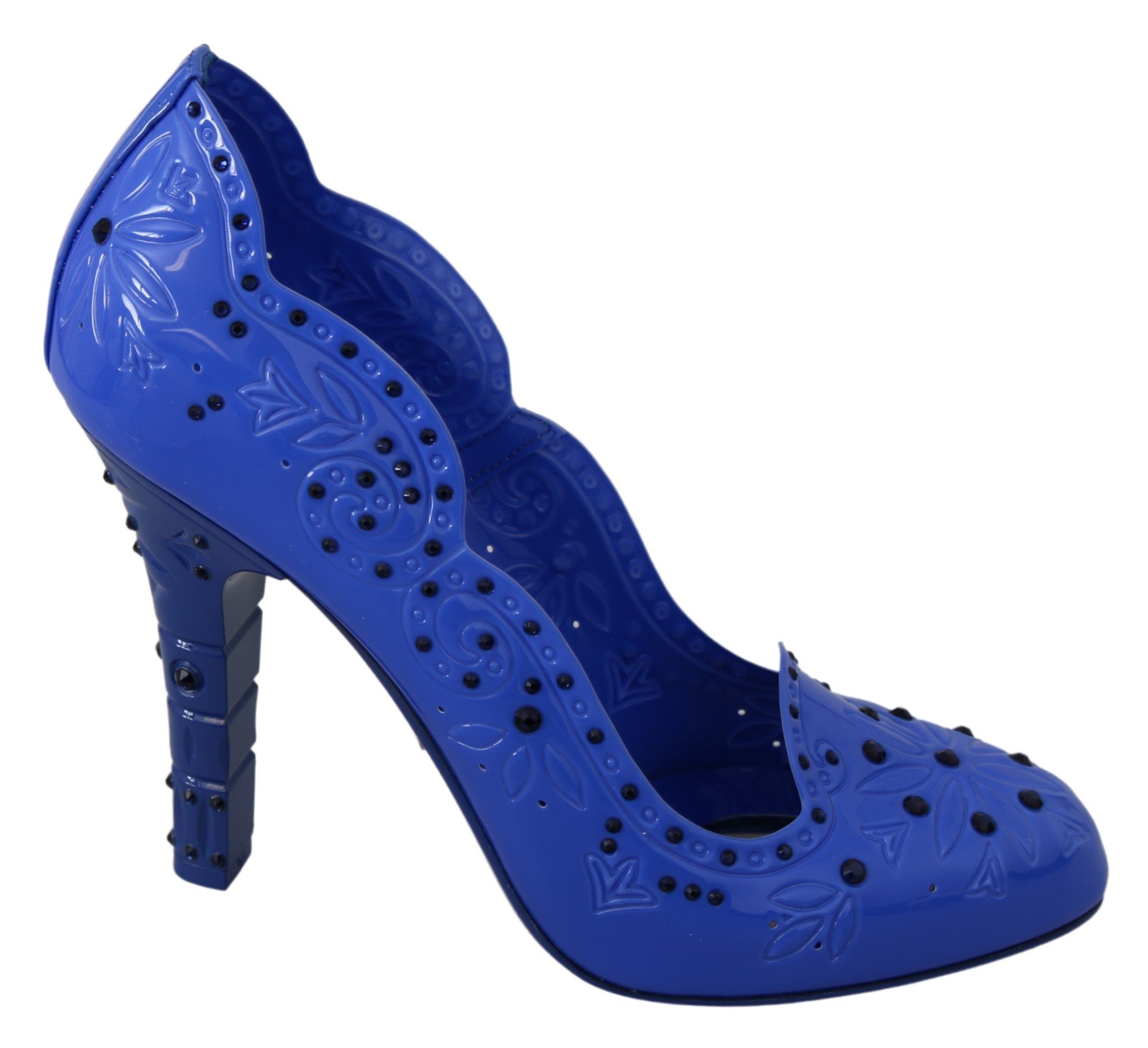 Dolce & Gabbana Women's Crystal Floral CINDERELLA Pumps Blue LA7281 - EU40/US9.5