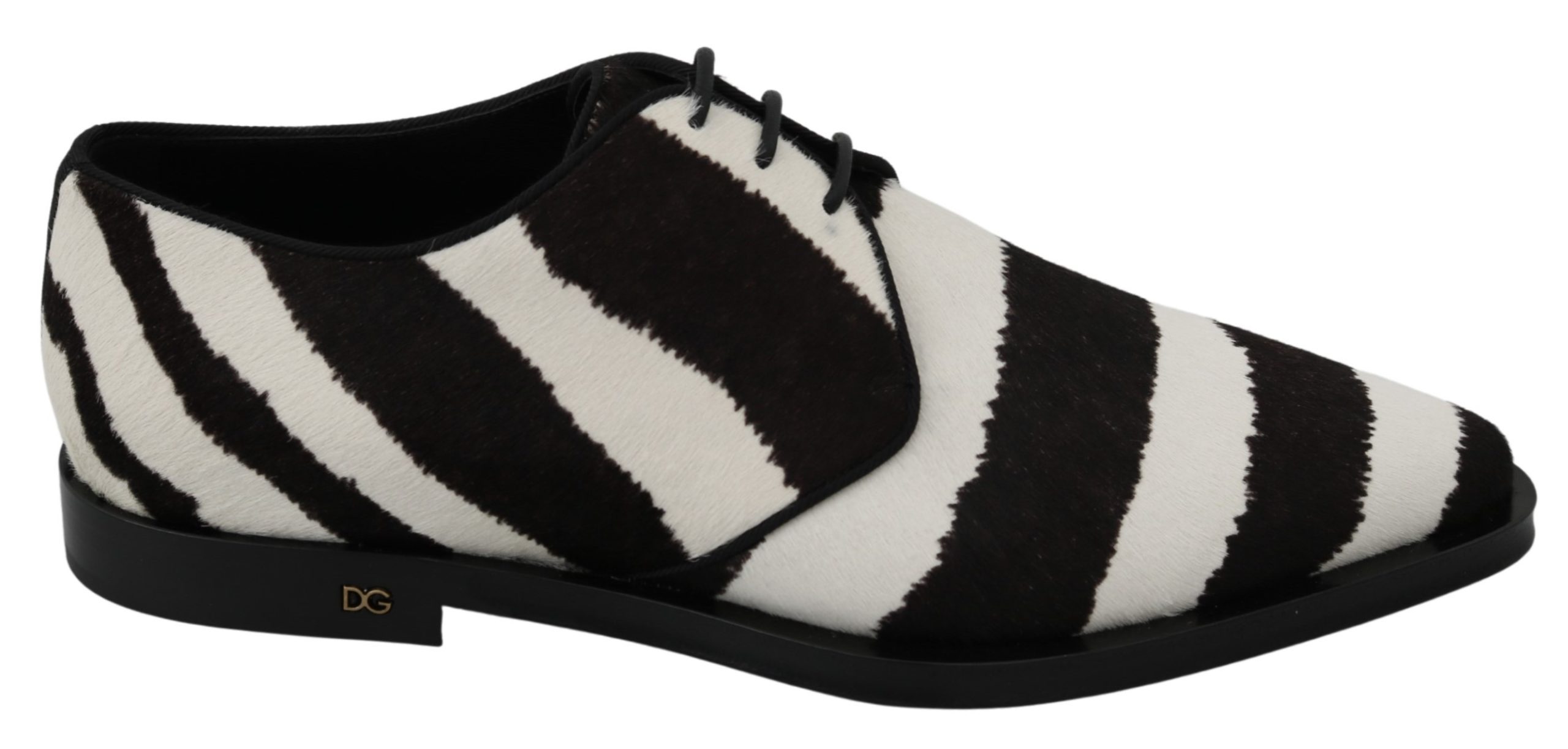 Dolce & Gabbana Women's Zebra Pony Hair Dress Broque Shoe White LA7215 - EU39/US8.5