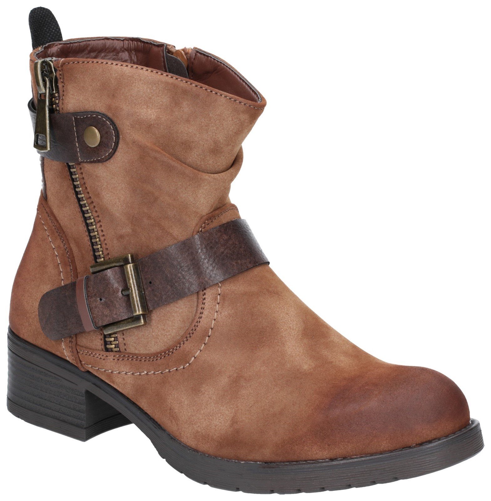 Divaz Women's Jett Zip Up Boot Brown 27166-45651 - Tan 3