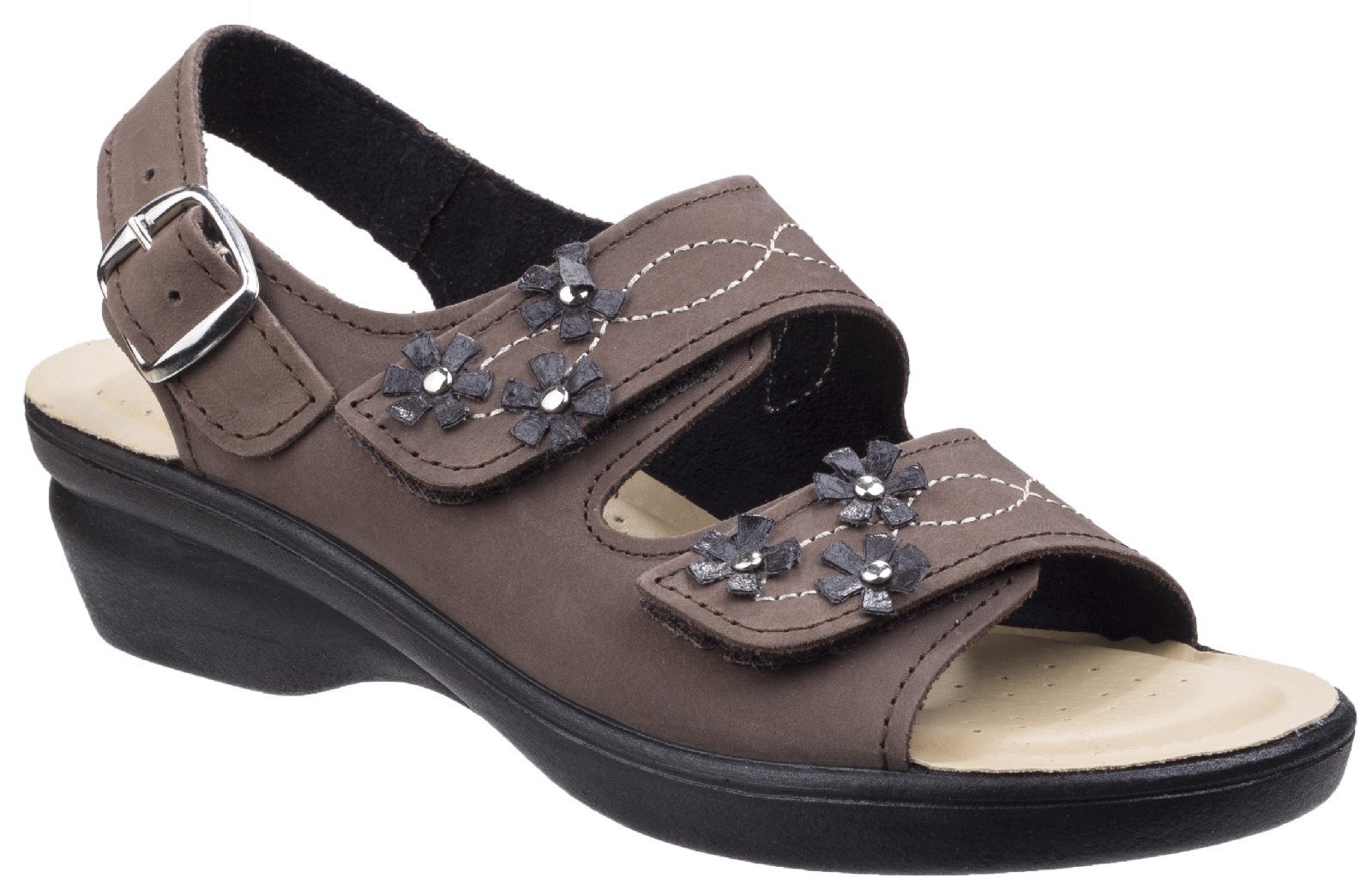 Fleet & Foster Women's Amaretto Touch Fastening Sandal Various Colours 26298 - Brown 8