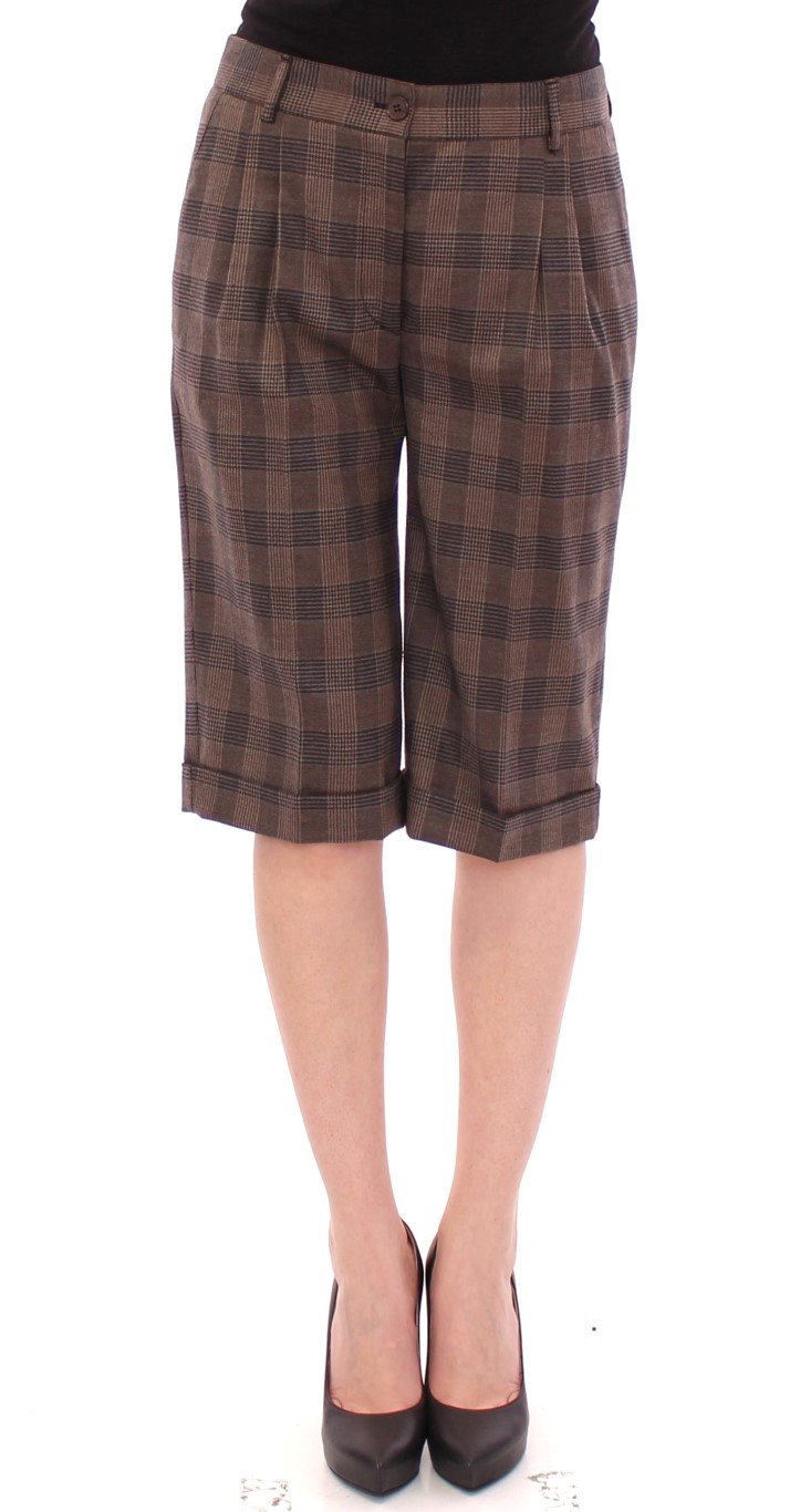 Dolce & Gabbana Women's checkered wool Shorts Brown GSS10051 - IT40|S