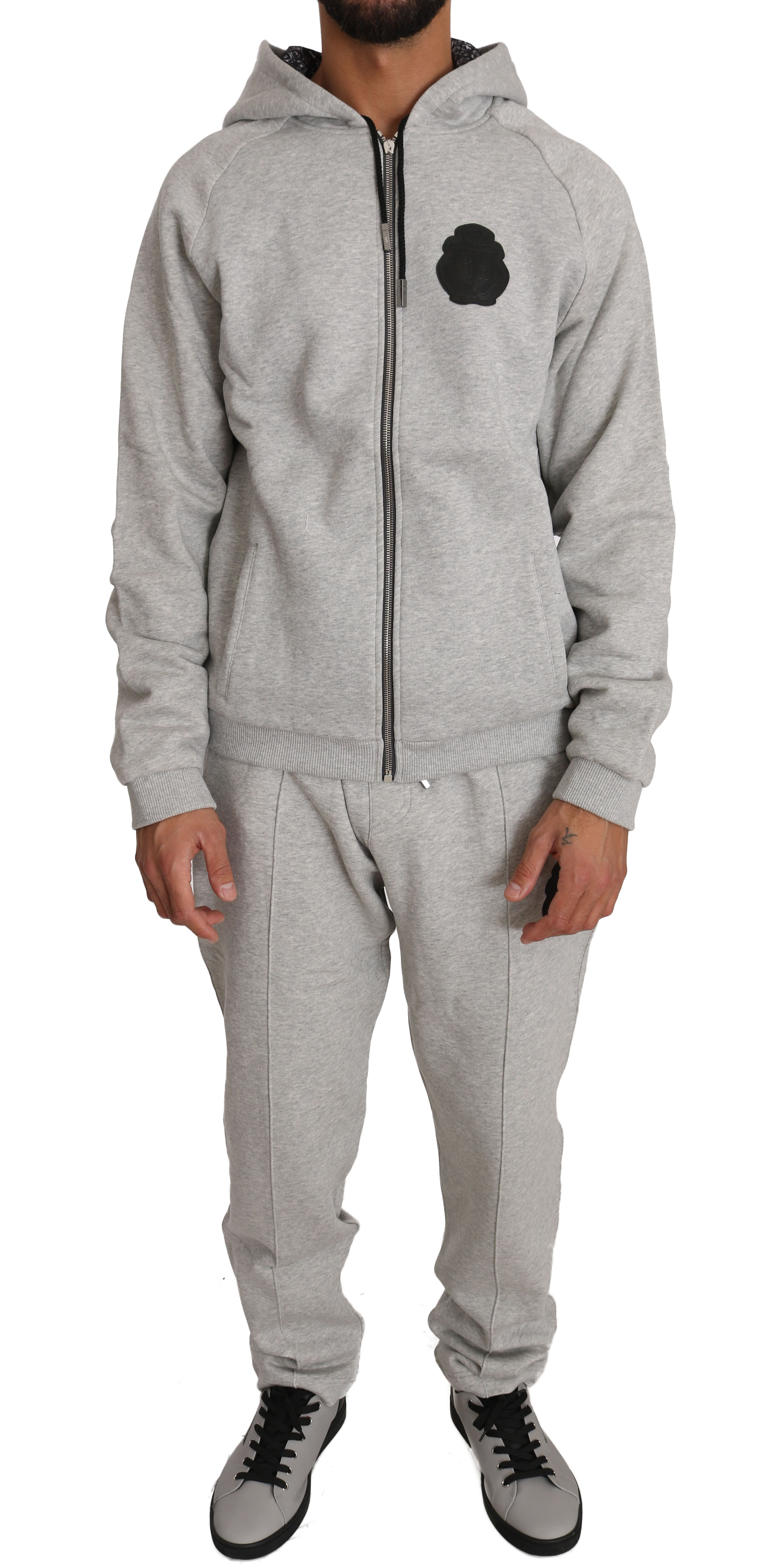 Billionaire Italian Couture Men's Hoodie Tracksuit Grey BIL1027 - L