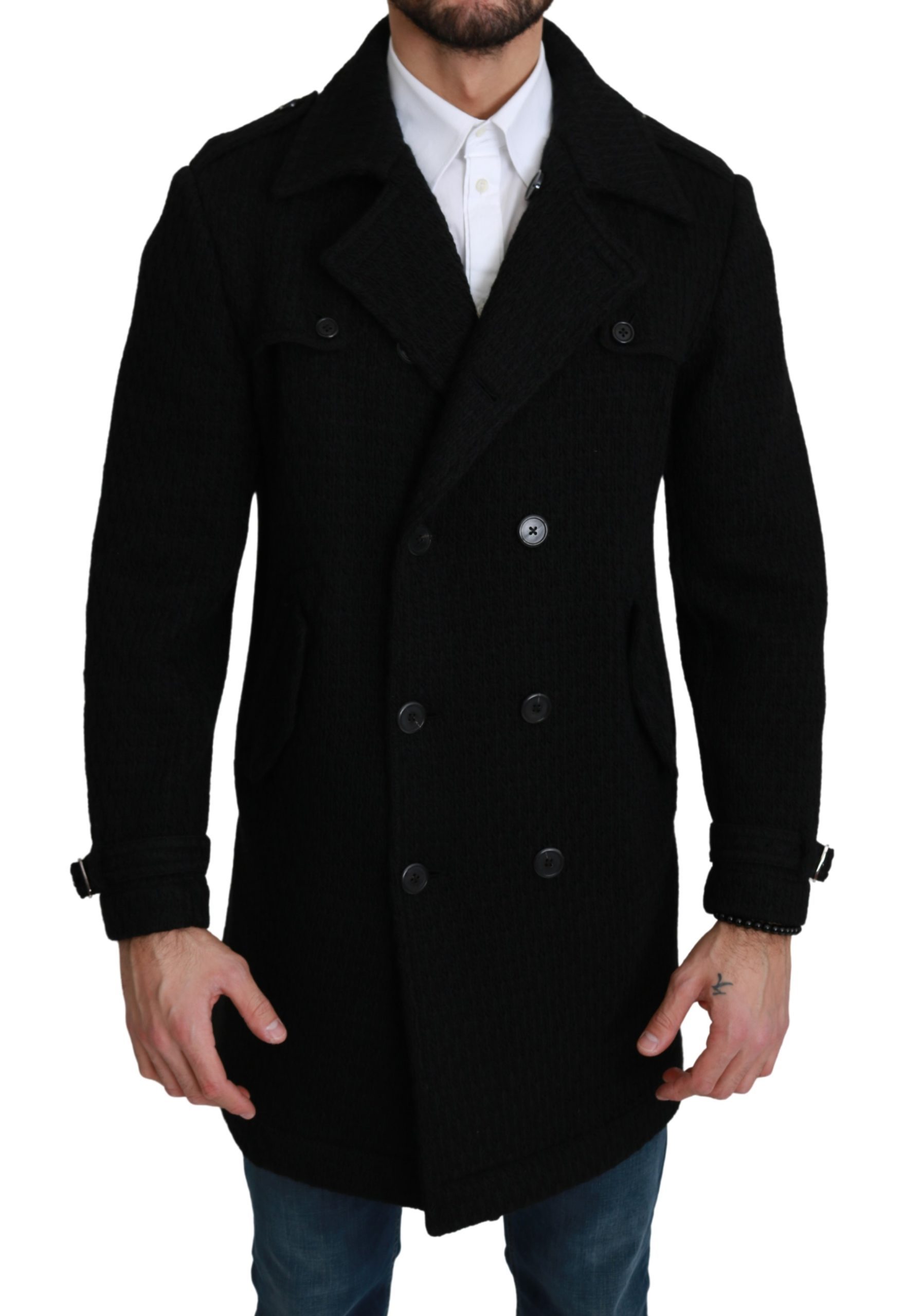Dolce & Gabbana Men's Formal Virgin Wool Jacket Black KOS1750 - IT48 | M