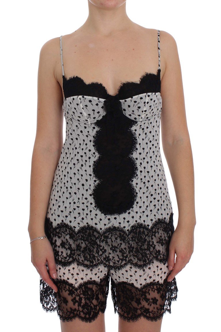 Black Silk Lace Babydoll Lingerie Top - IT4 | L