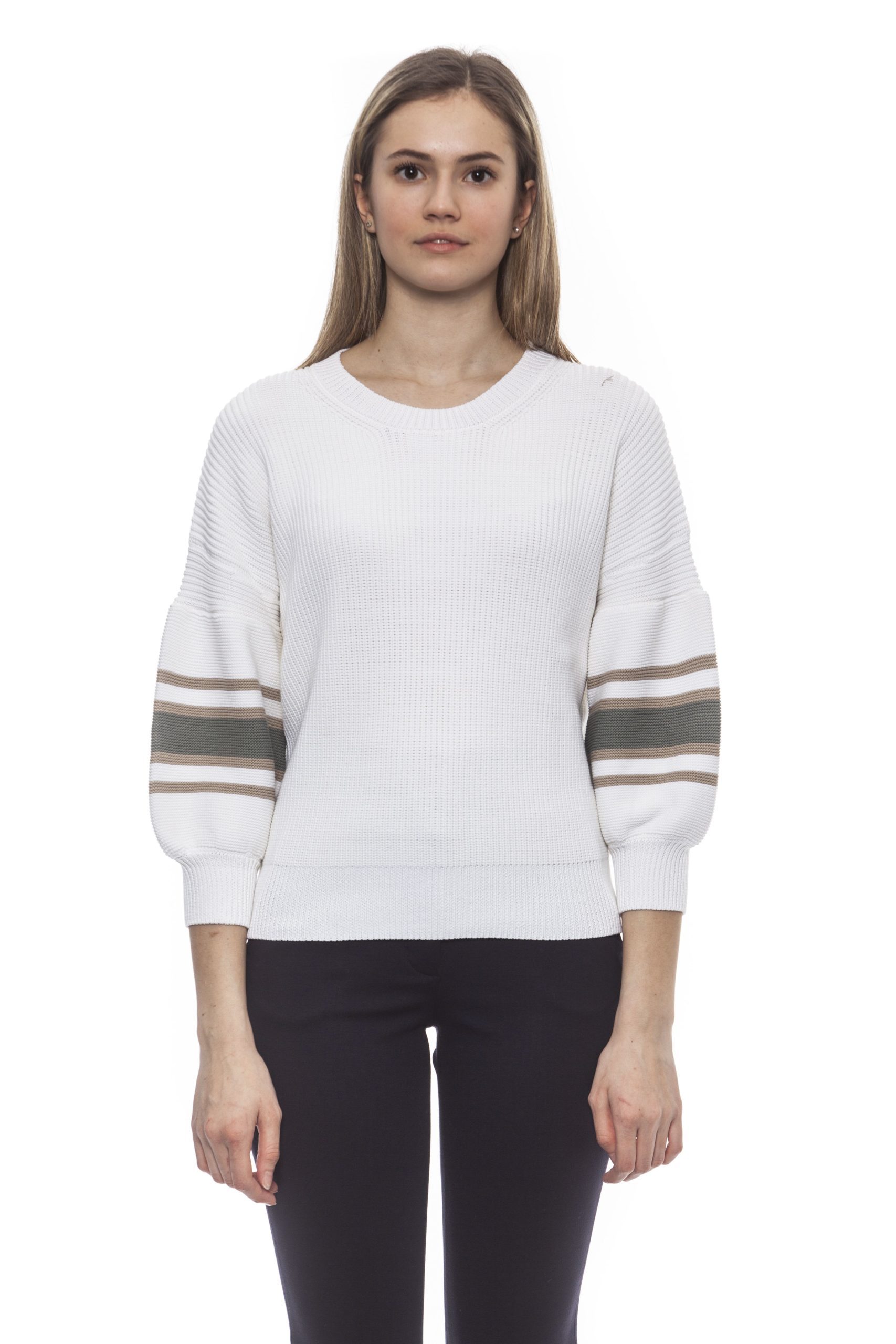 Peserico Women's Bianco Sweater White PE1383079 - IT42 | S