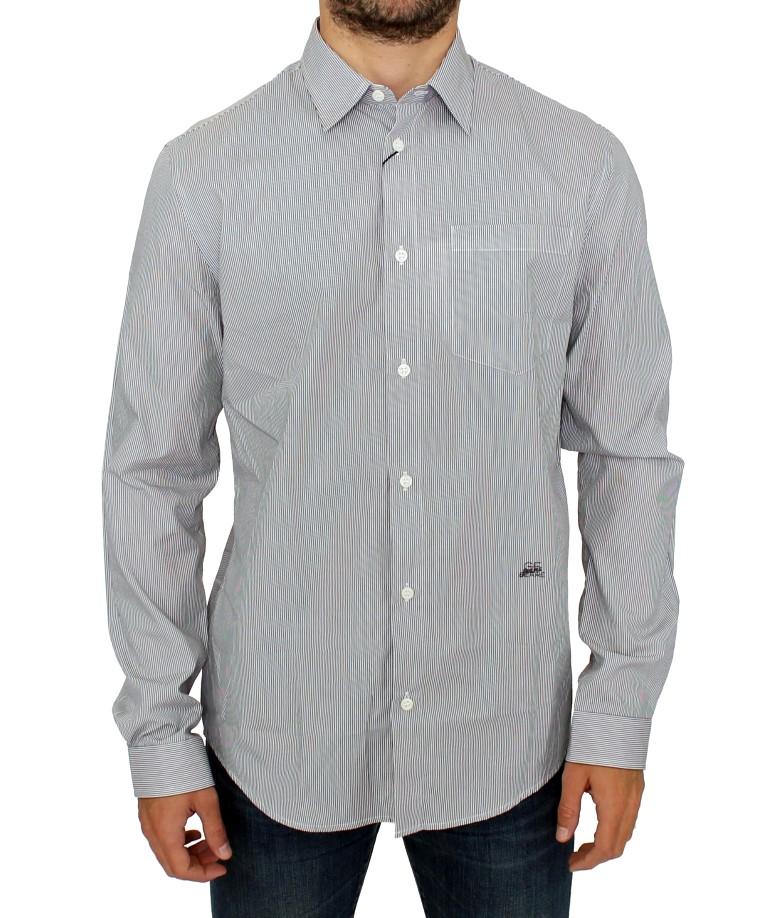 GF Ferre Men's Striped Cotton Casual Shirt Gray SIG10250 - IT52 | XL