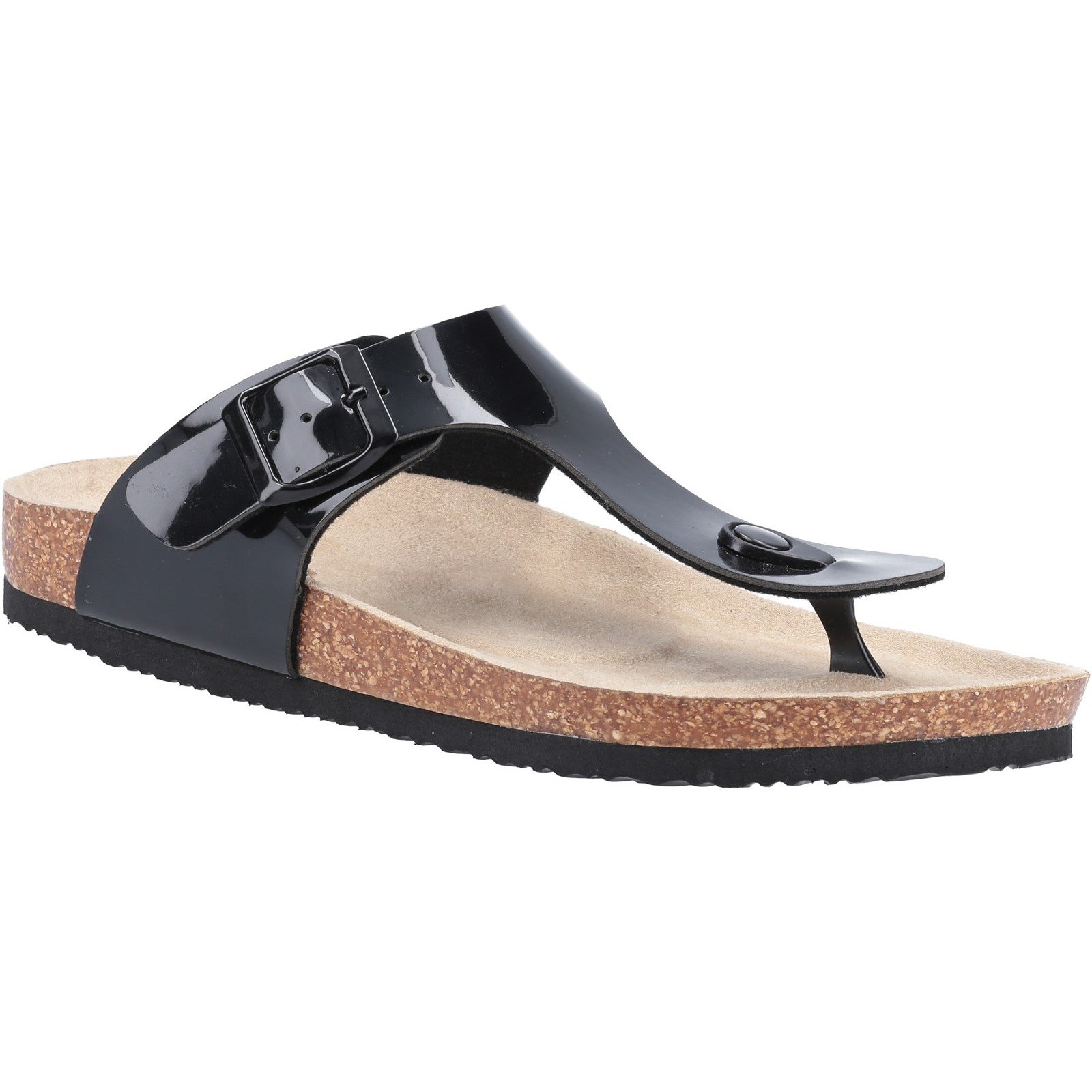 Divaz Women's Biarritz Toe Post Sandal Various Colours 31919 - Black 3