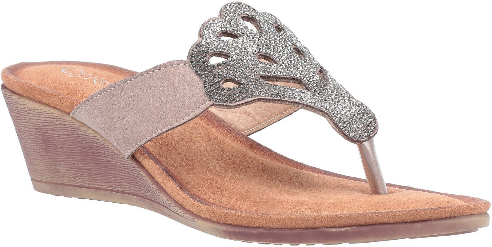 Divaz Women's Felicity Toe Post Sandal Various Colours 30123 - Grey 3