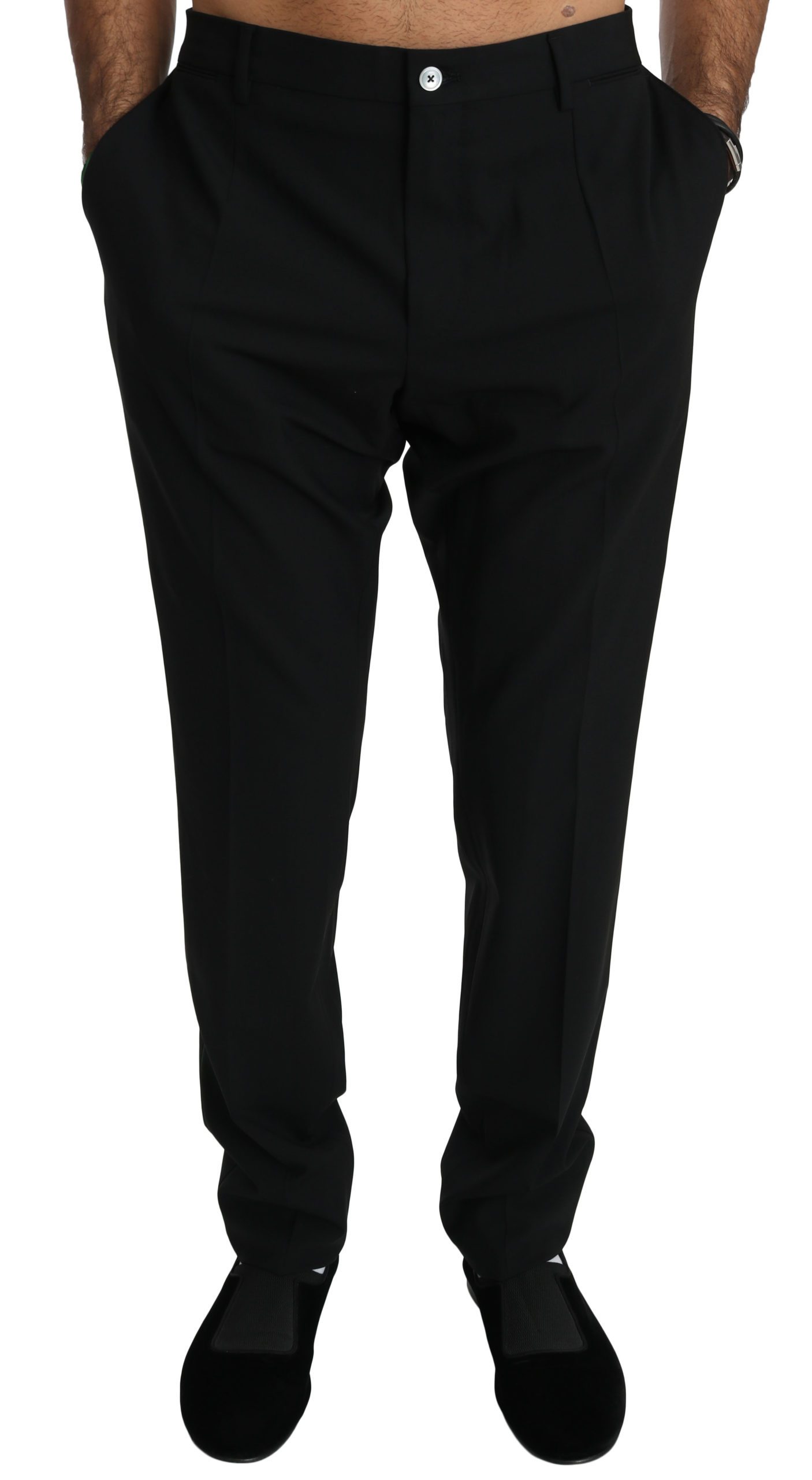 Dolce & Gabbana Men's Skinny Wool Stretch Trouser Black PAN70759 - IT54 | XL