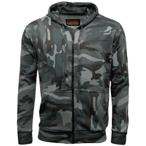 Game Technical Apparel Unisex Hoodie Various Colours Camo Zipper - Midnight S