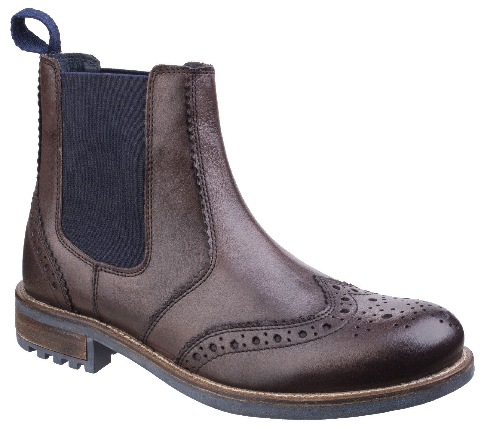 Cotswold Men's Cirencester Chelsea Brogue Various Colours 25527 - Brown 6