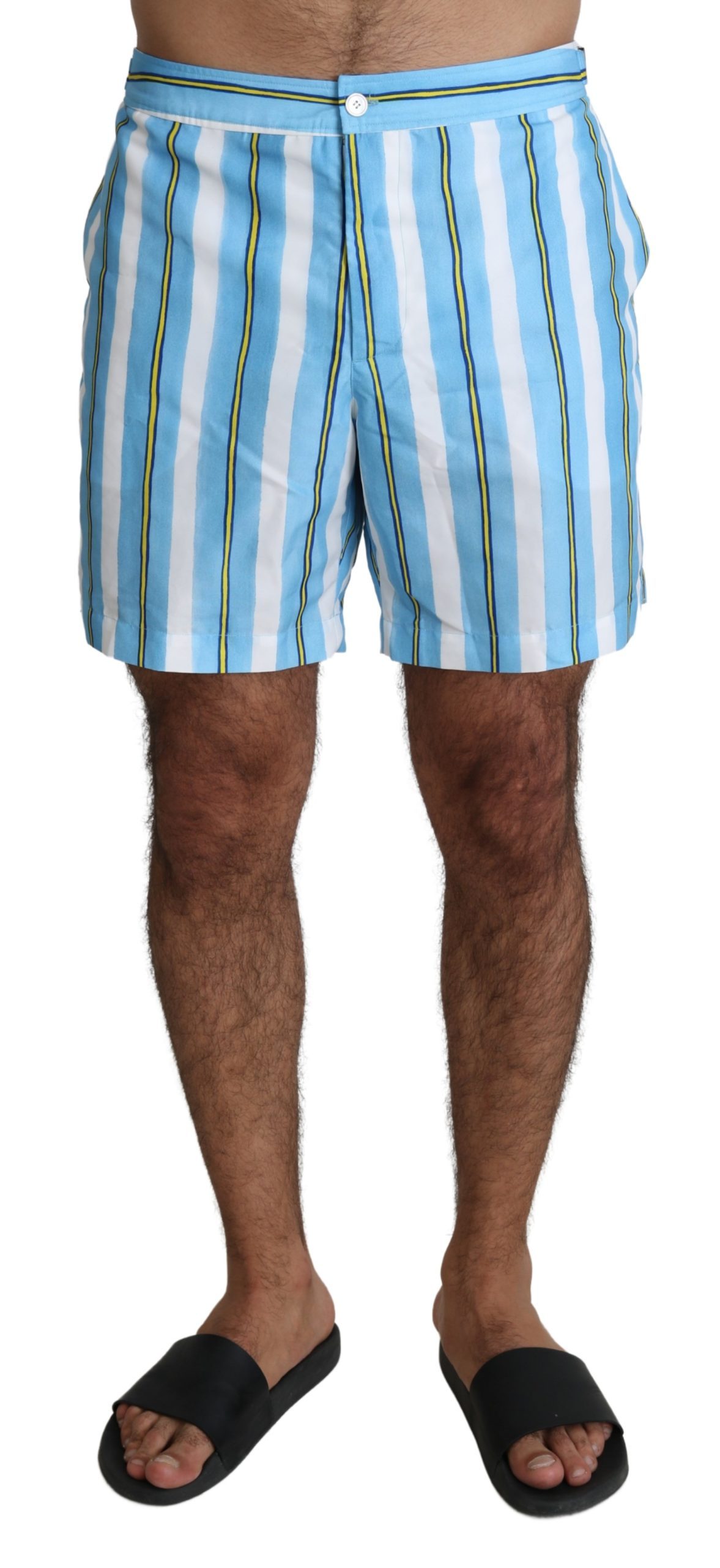 Blue Striped Beachwear Men Swimshorts - IT7 | XL