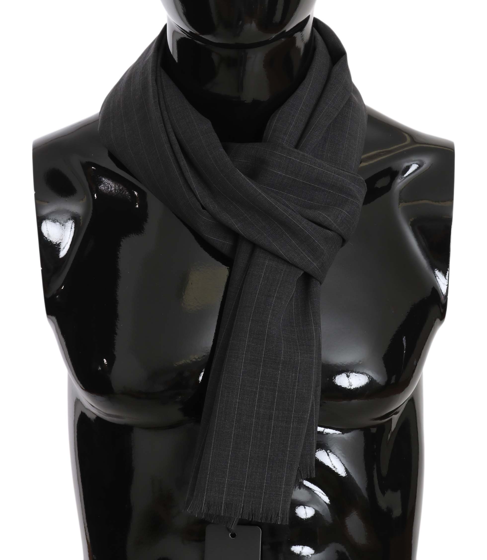 Dolce & Gabbana Men's Wool White Lining Scarf Gray MS5214