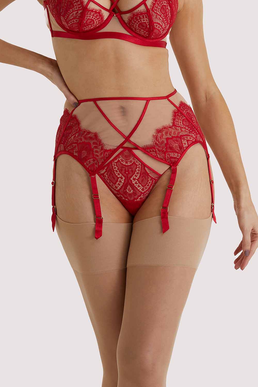 Dita Von Teese Maestra Red Suspender UK 12 / US 8