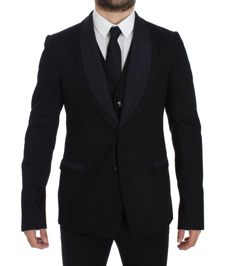 Dolce & Gabbana Men's Silk Slim Fit Blazer Black GTT10093 - IT52 | XL