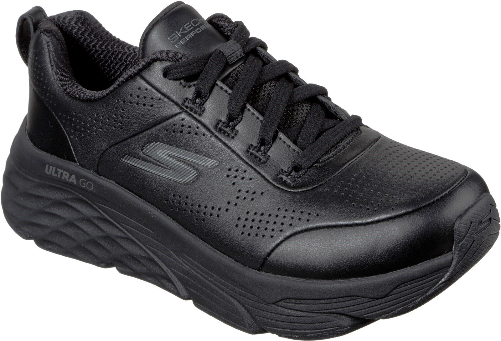 Skechers Women's Max Cushioning Elite Step Up Trainer Black 32119 - Black/Black 3