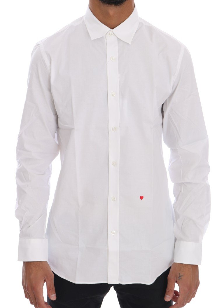 Moschino Men's Cotton Slim Fit Shirt White TSH1386 - 38