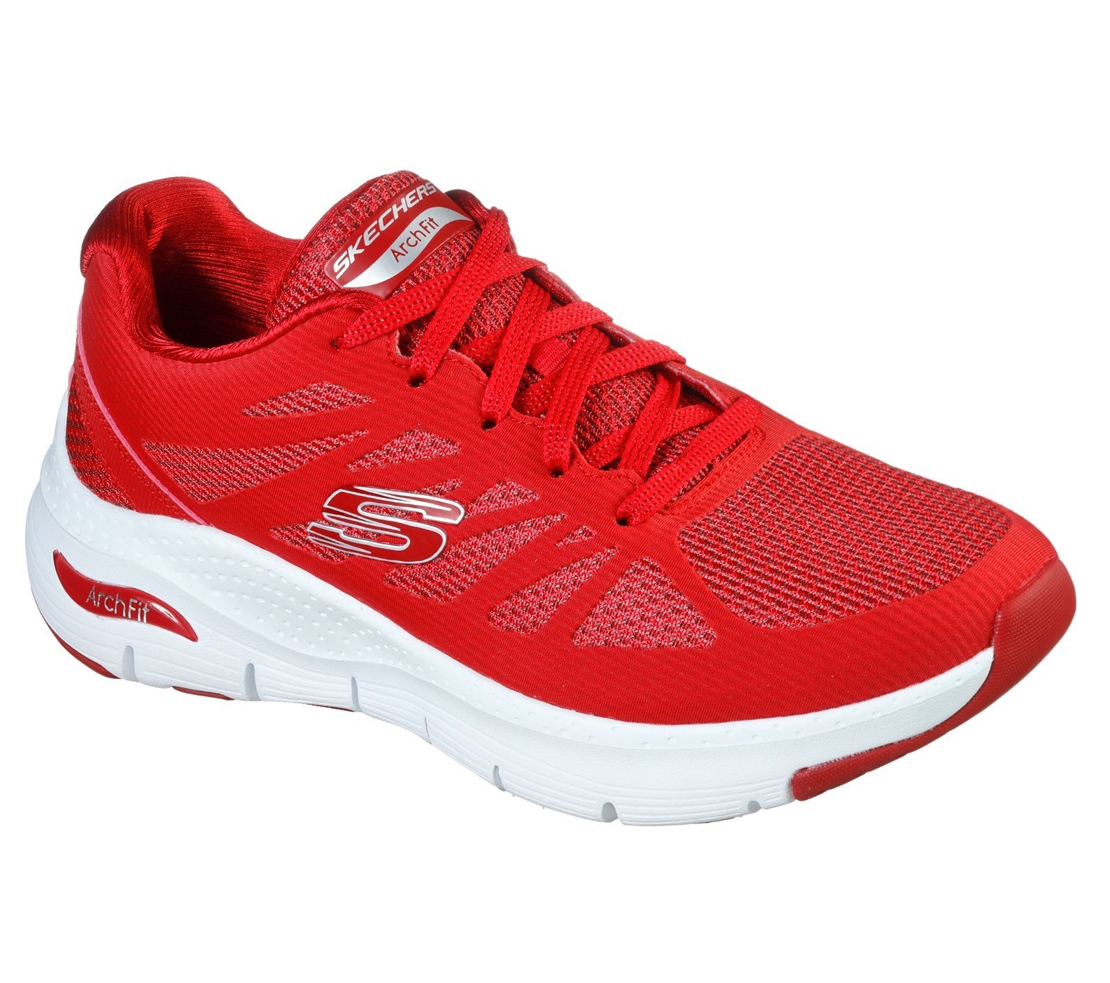 Skechers Women's Arch Fit Vivid Memory Sport Trainer Red 32840 - Red 3