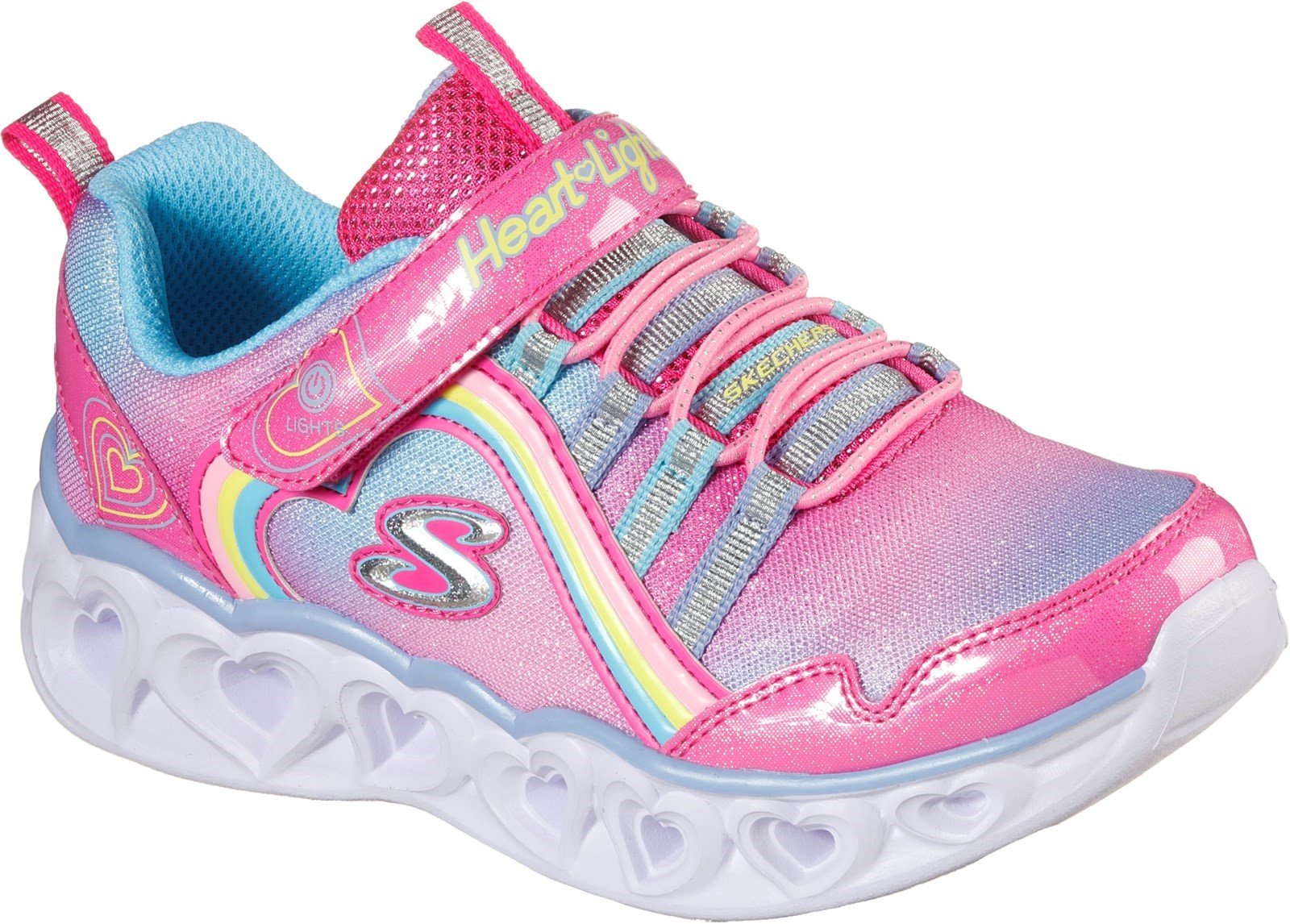 Skechers Kid's Heart Lights Rainbow Lux Trainer Various Colours 32089 - Pink/Multi 9.5