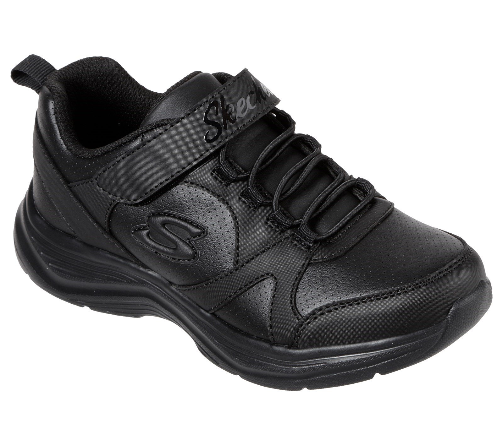 Skechers Kid's Glim-K S-Struts School Trainer Black 32520 - Black/Black 9.5