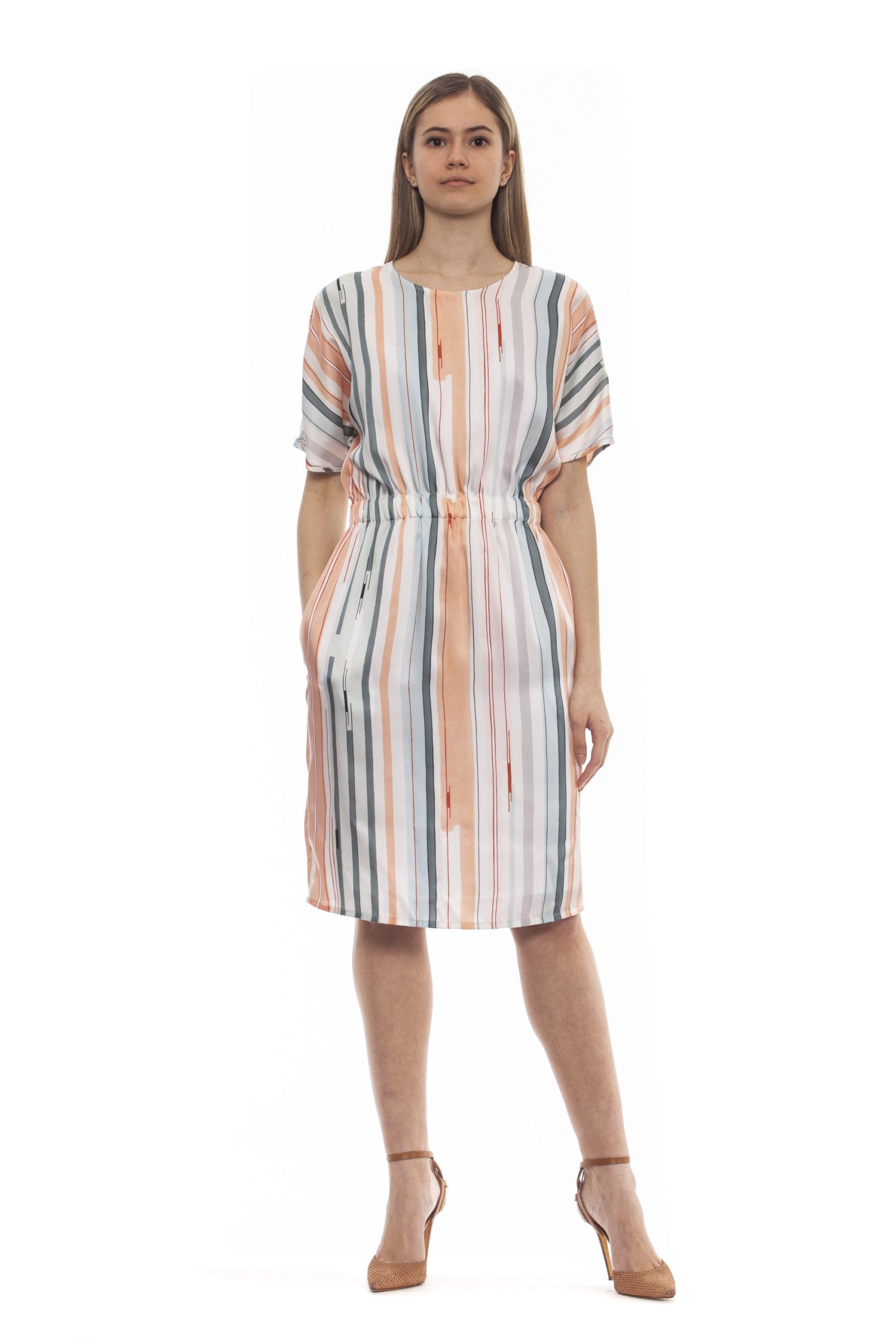 Peserico Women's Marrone Dress Brown PE1383214 - IT42 | S