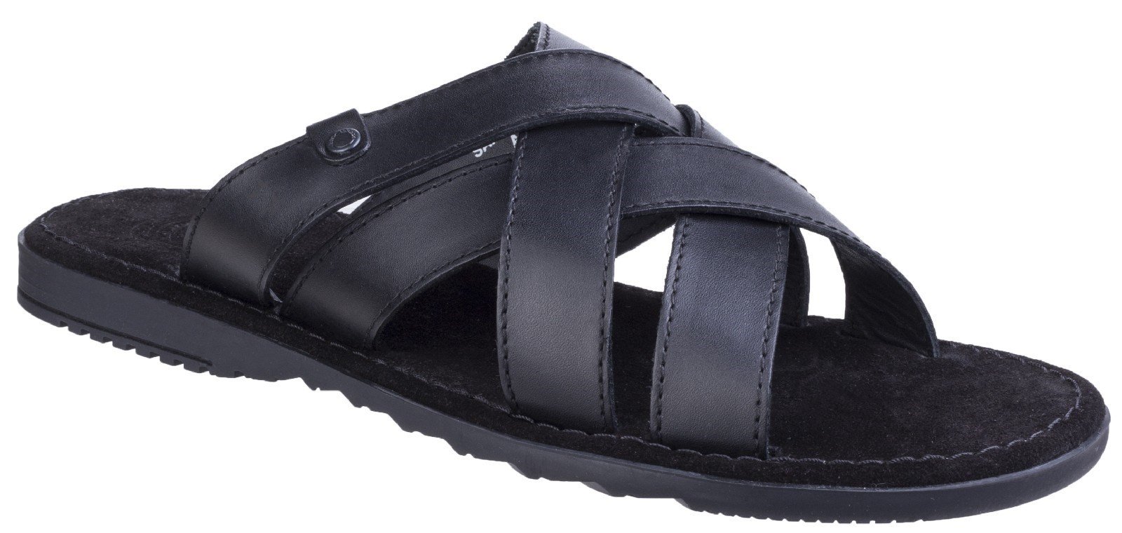 Base London Men's Apollo Waxy Leather Flip Flop Black 25152 - Black 6