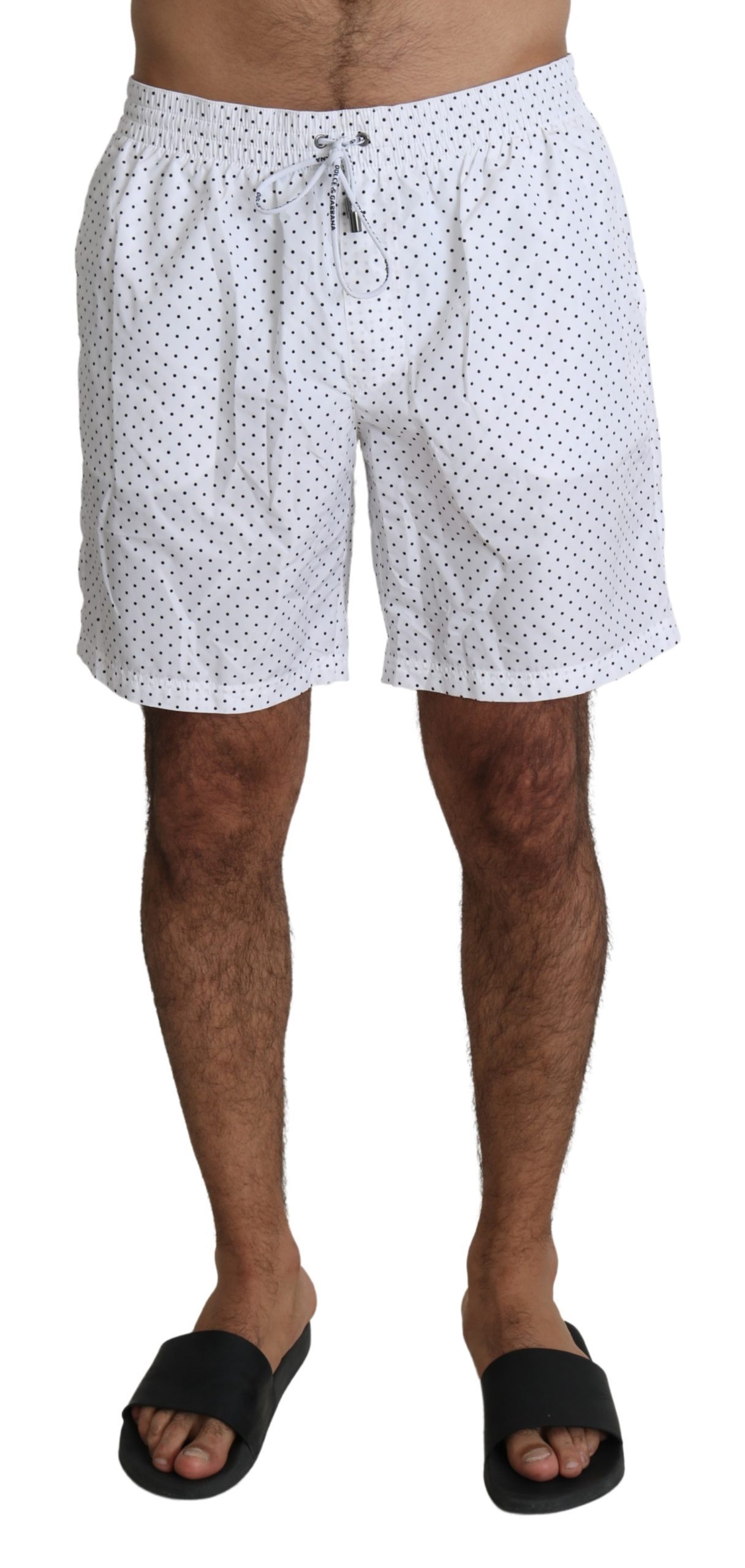 White Polka Beachwear Shorts Mens Swimshorts - IT5 | M