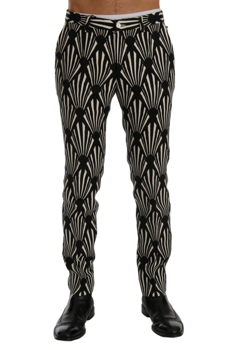 Dolce & Gabbana Men's Slim Fit Hemp Linen Trouser Black SIG60401 - IT44 | XS