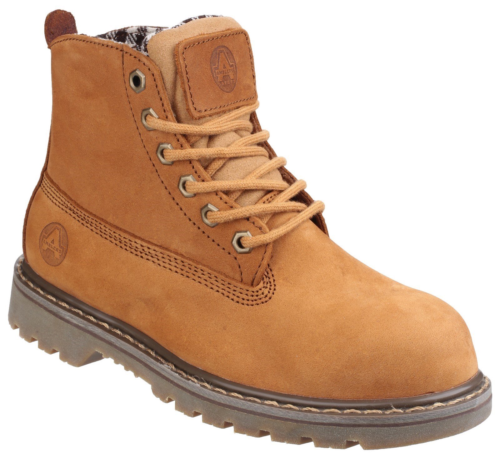 Amblers Women's Safety Goodyear Welted Lace Up Boot Brown 22342 - Tobacco 7